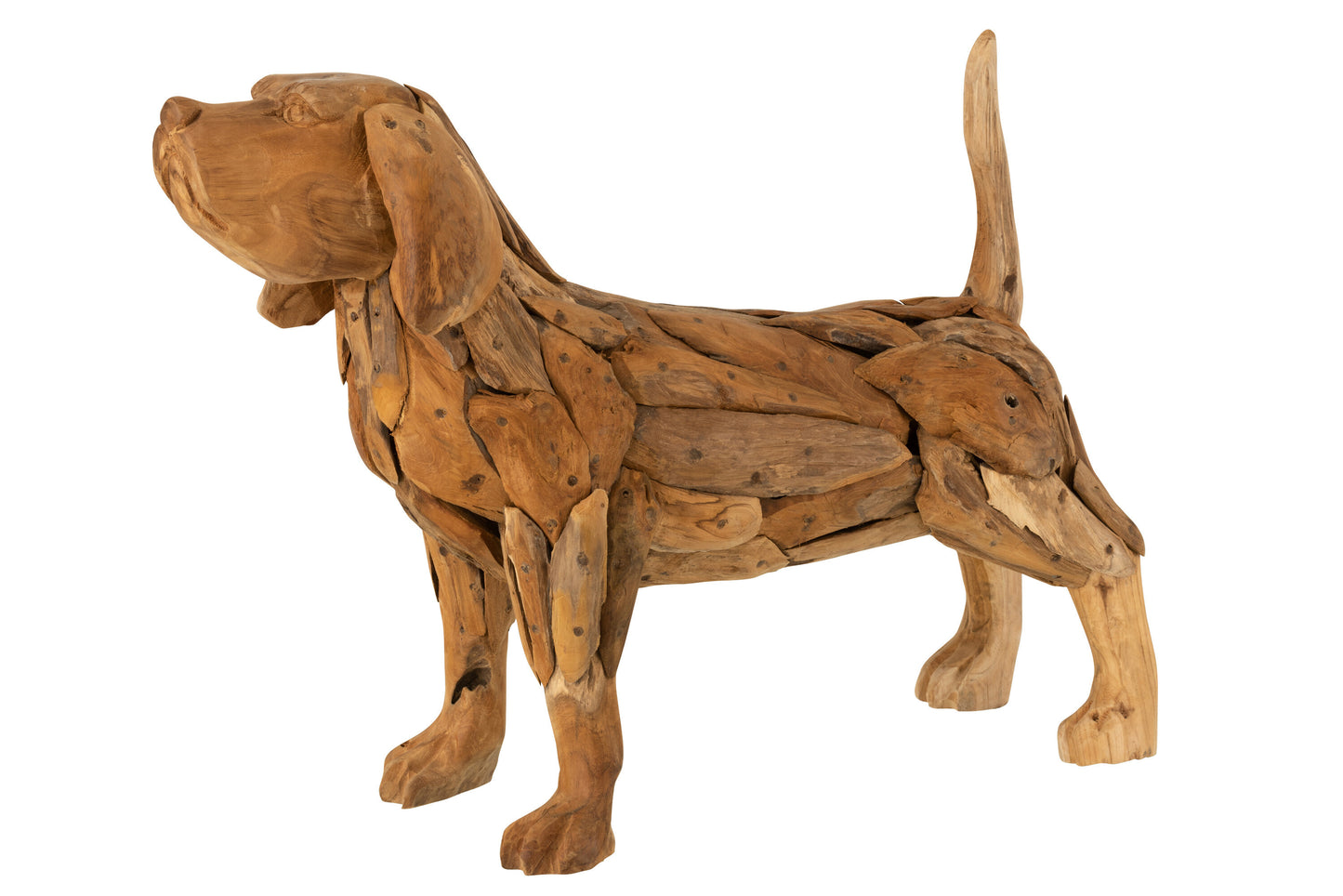 Hond Stukken Teak Hout Naturel