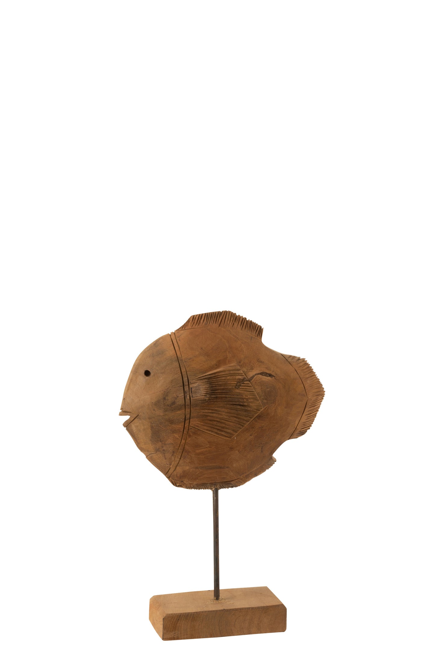 Vis Op Voet Teak Hout Naturel Small
