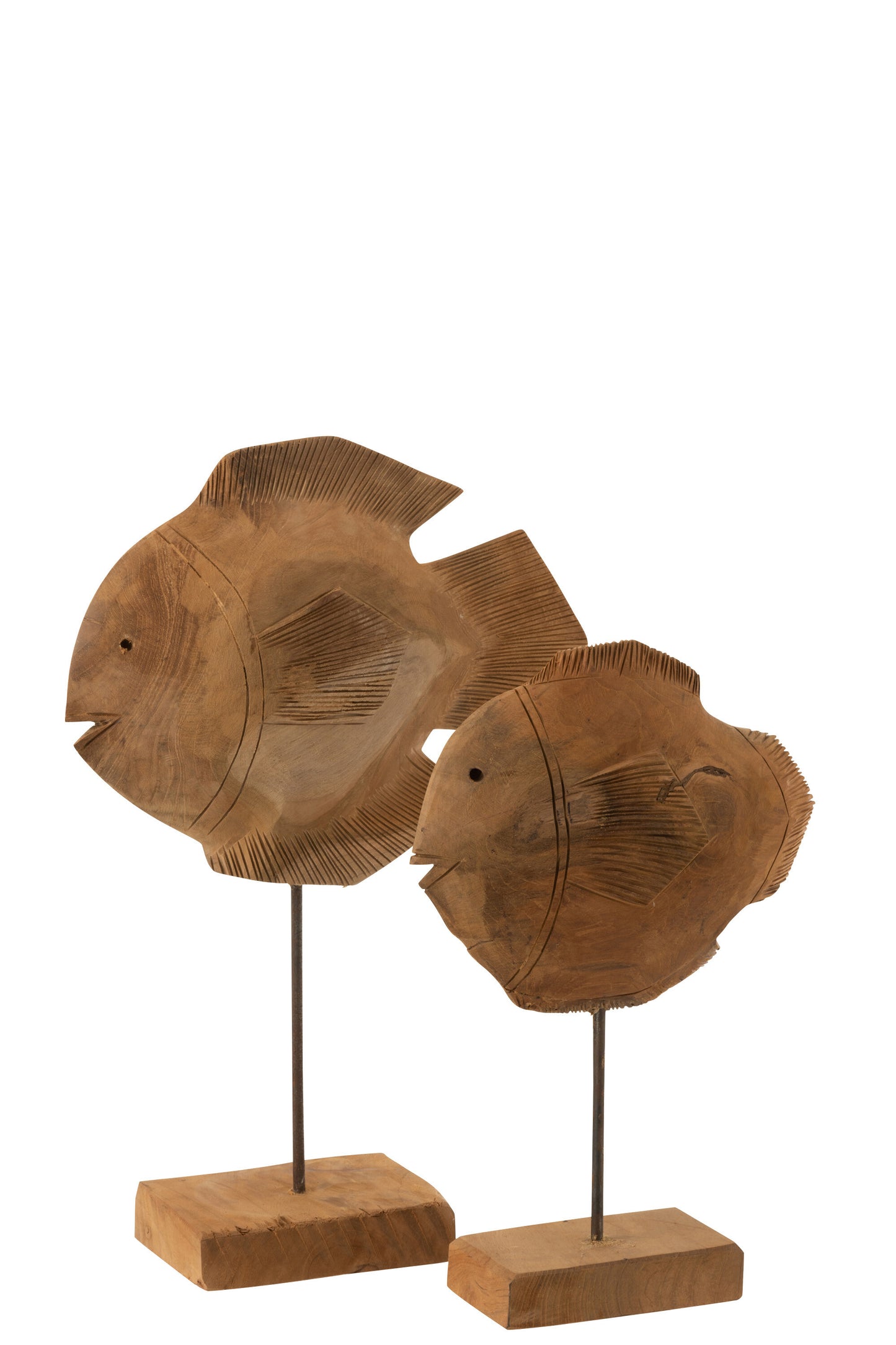 Vis Op Voet Teak Hout Naturel Large