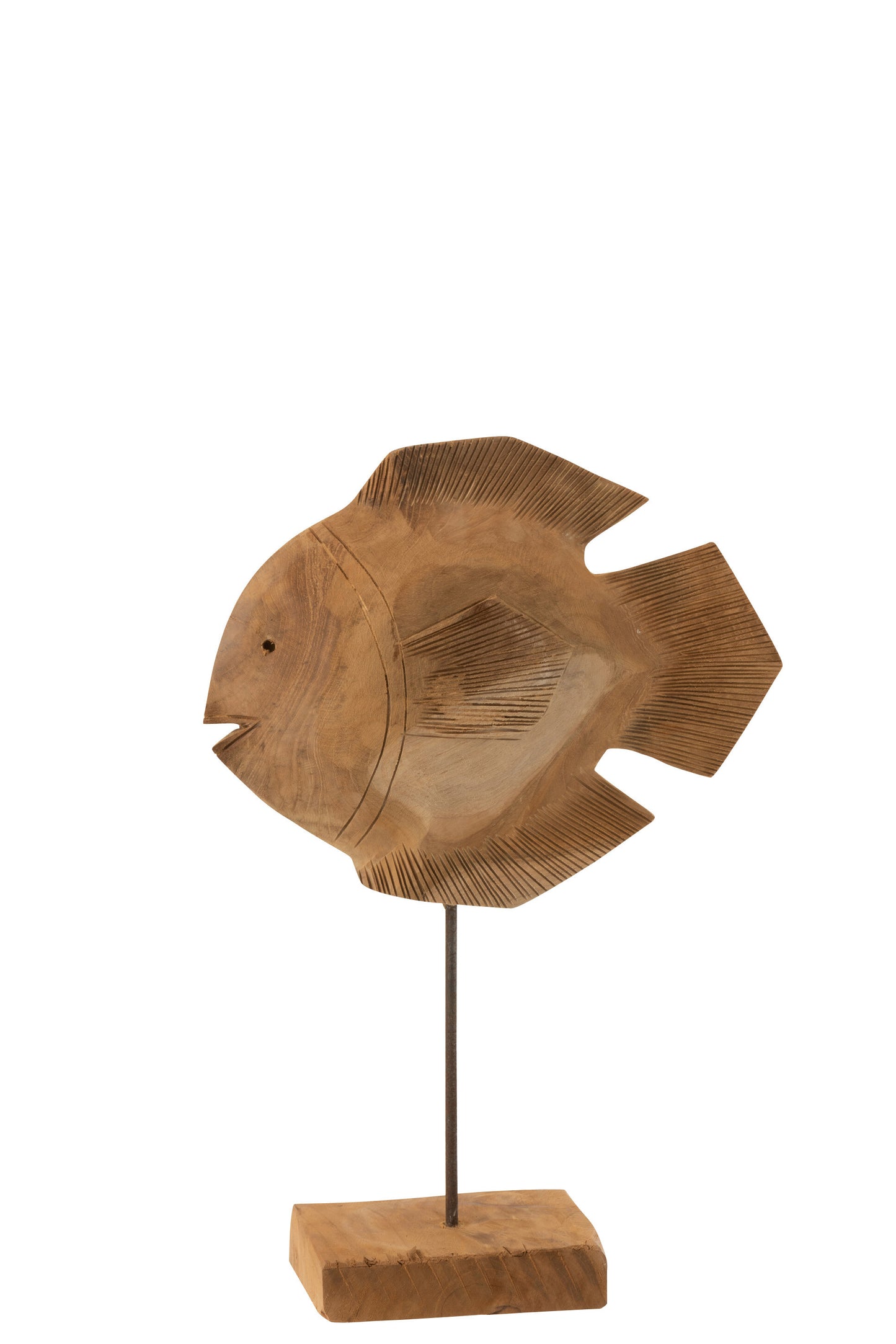Vis Op Voet Teak Hout Naturel Large