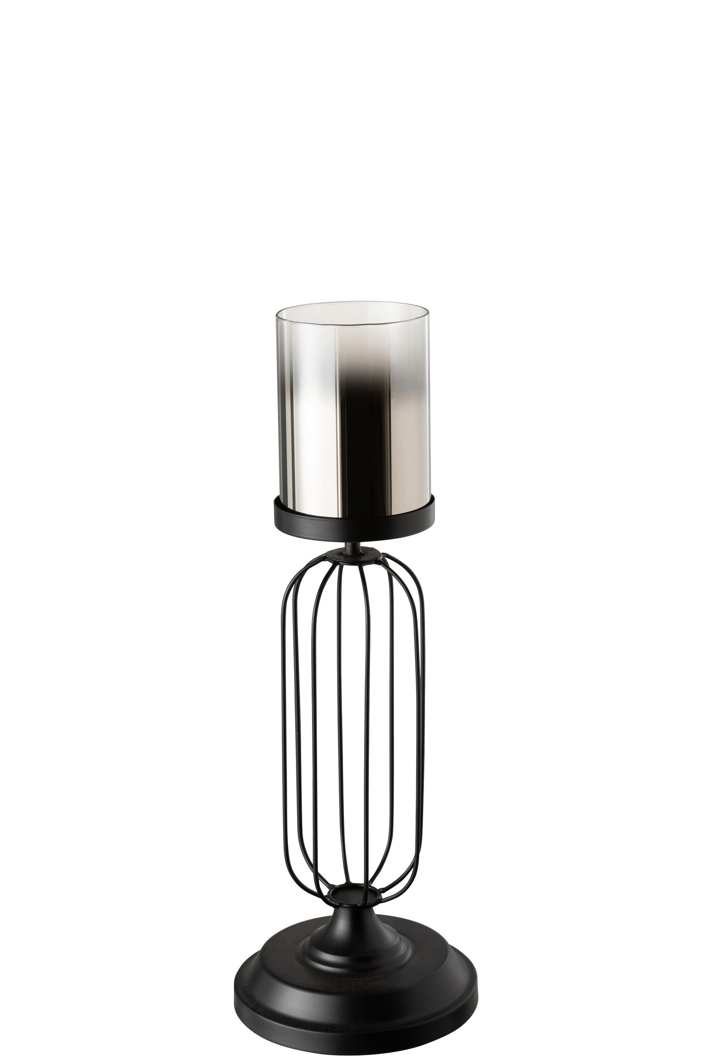 Windlicht Op Voet Metaal/Glas Zwart Small