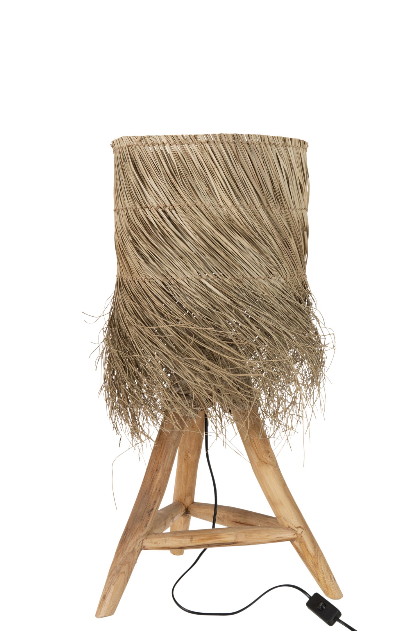 Tafellamp Rafi Gras/Teak Hout Naturel