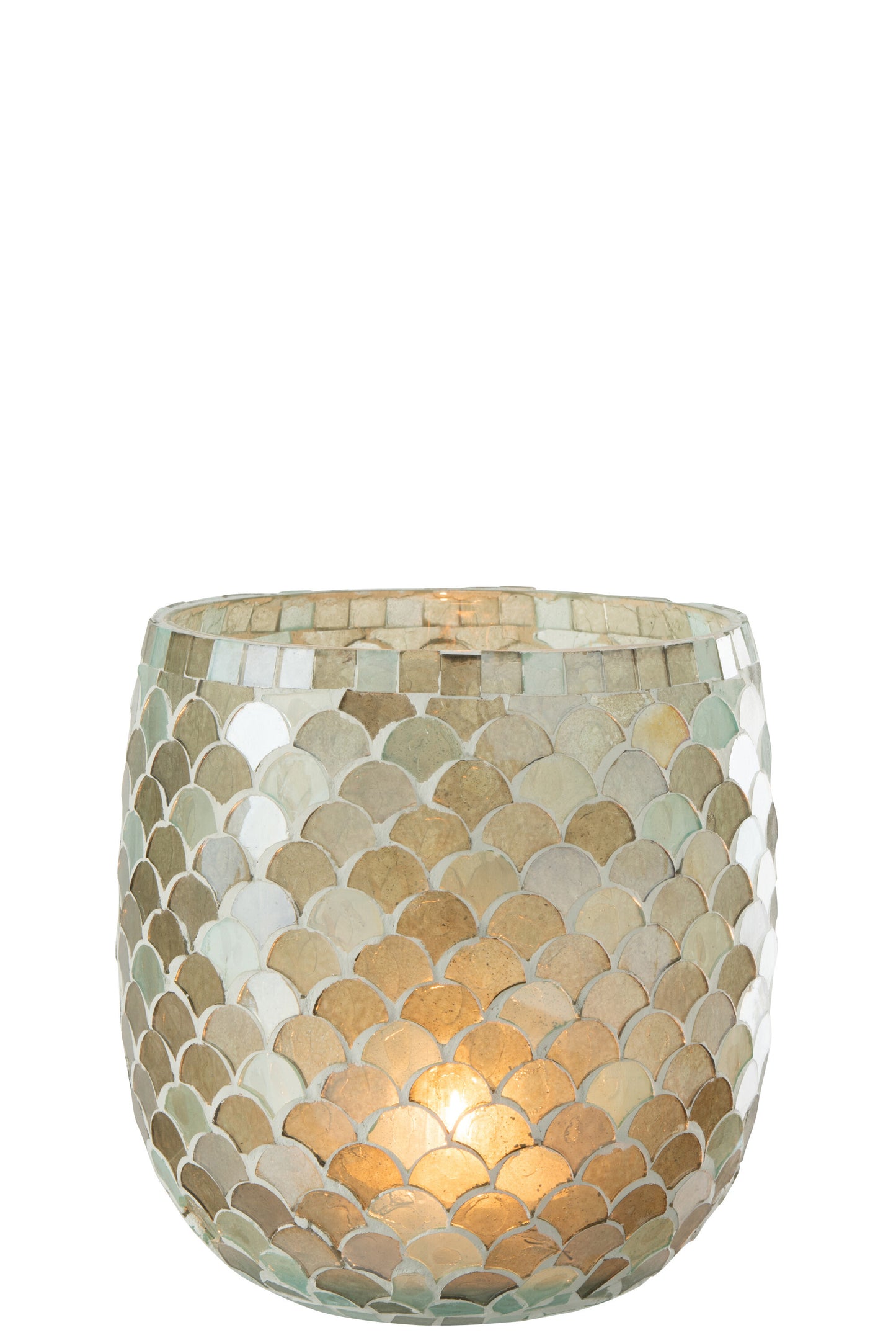 Windlicht Mozaiek Glas Aqua Large