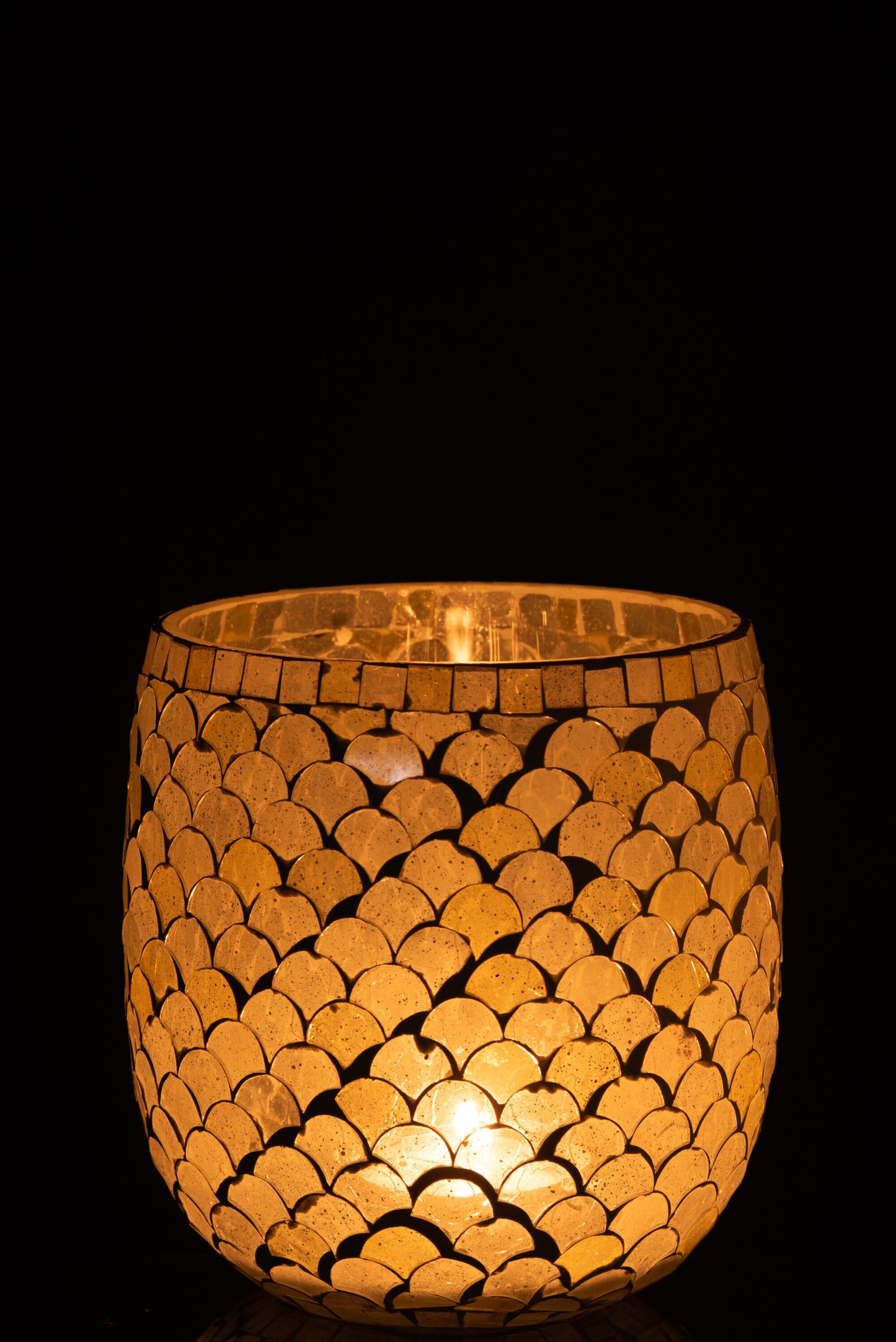Windlicht Mozaiek Glas Aqua Large