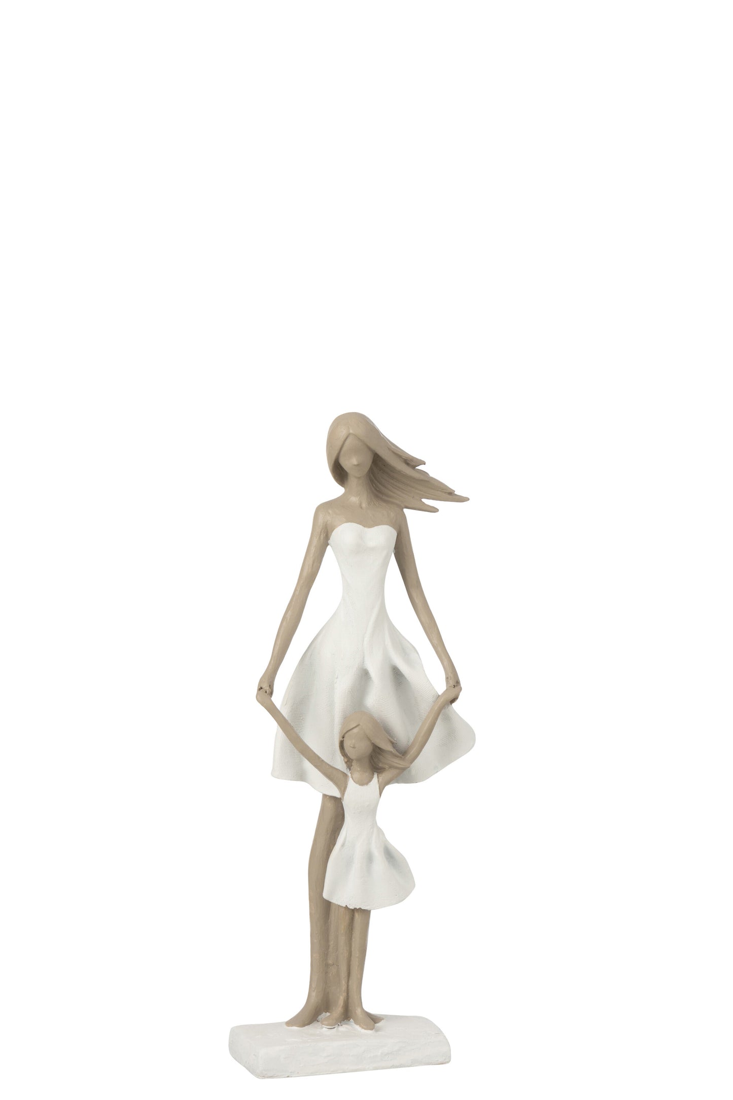 Moeder Met Dochter Poly Wit/Taupe S