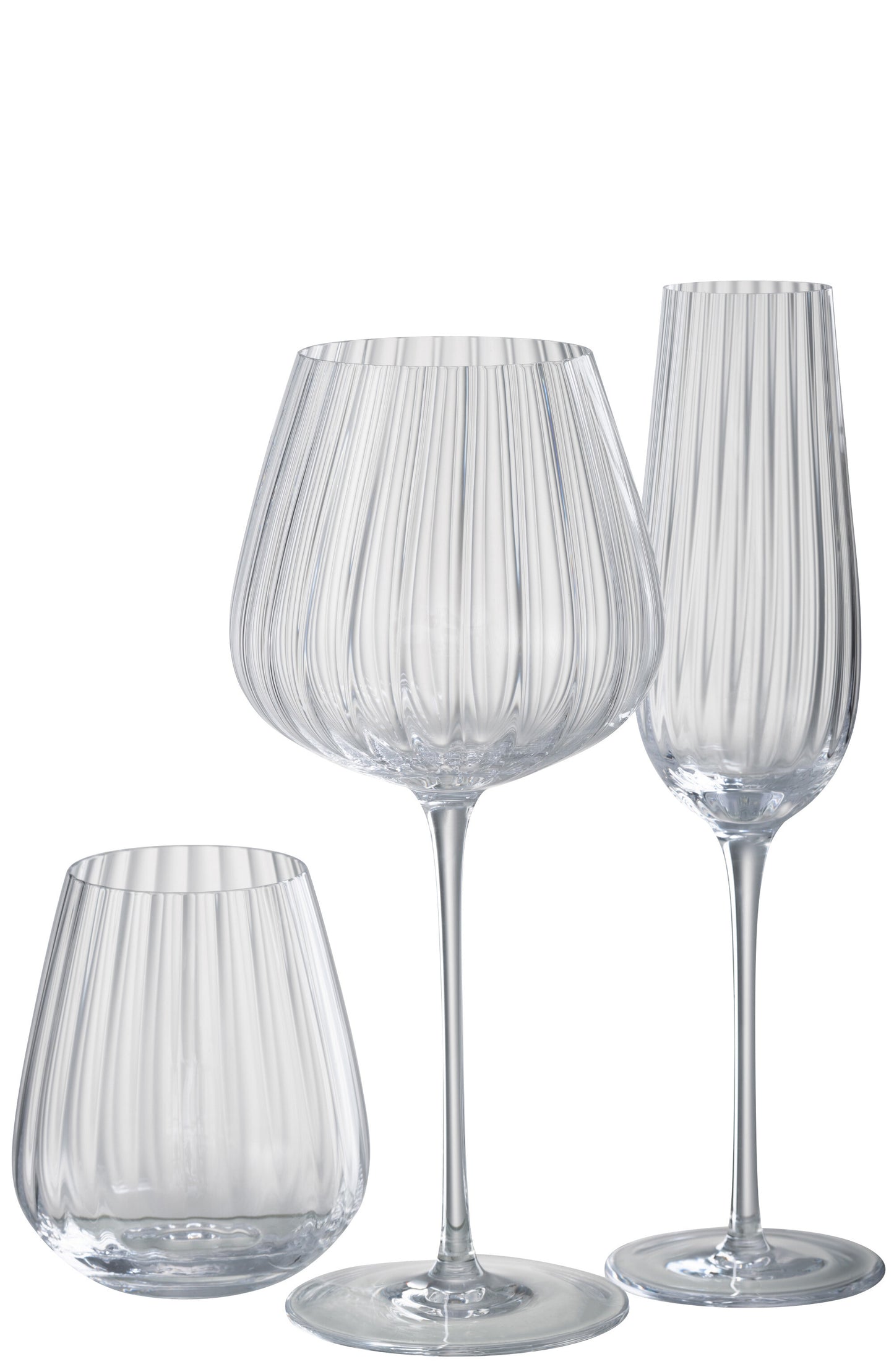 Champagneglas Strepen Glas Transparant