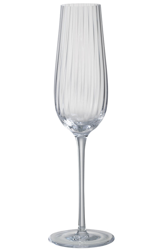 Champagneglas Strepen Glas Transparant