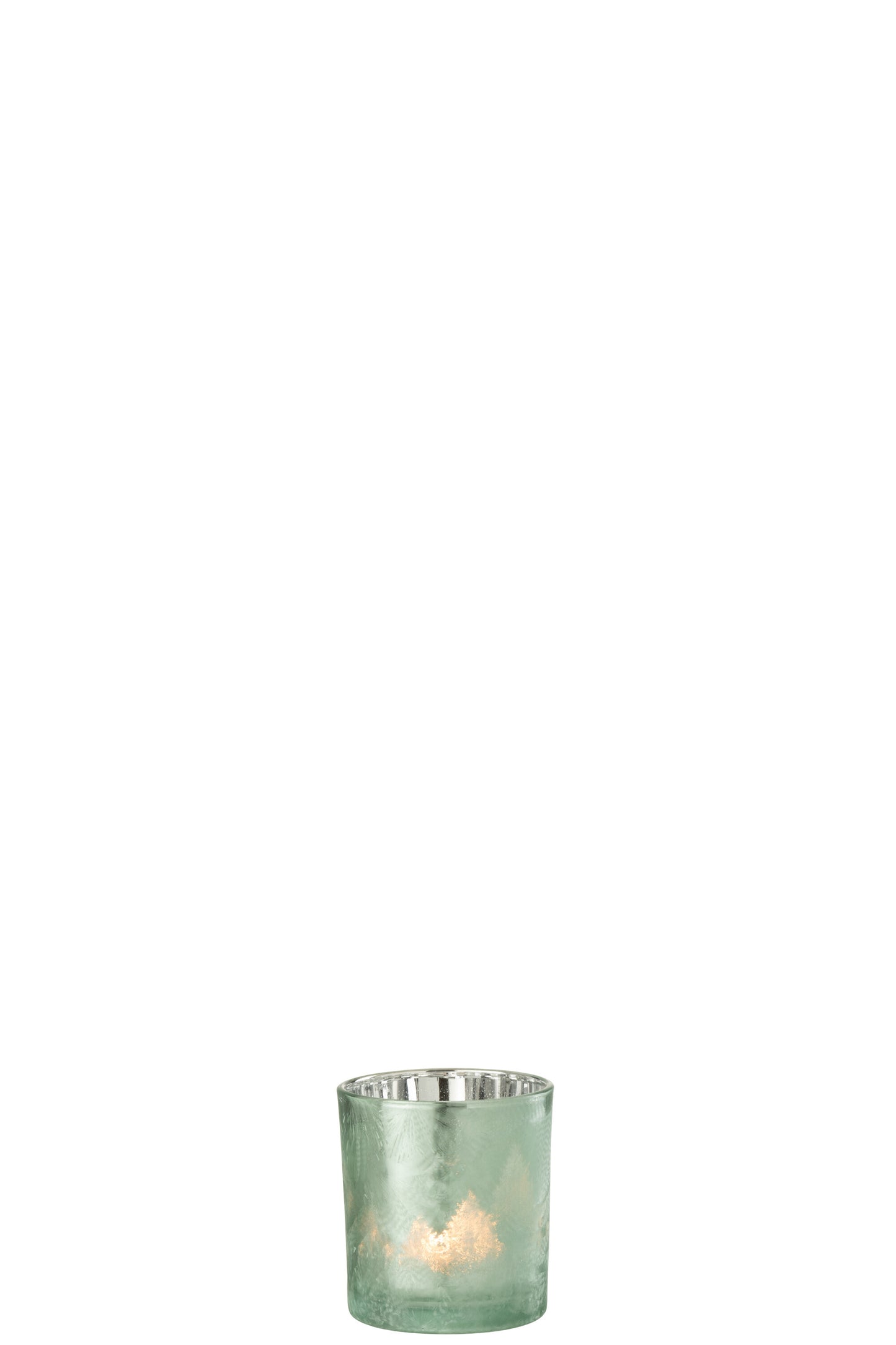 Theelicht Houder Boom Glas Groen/Zilver