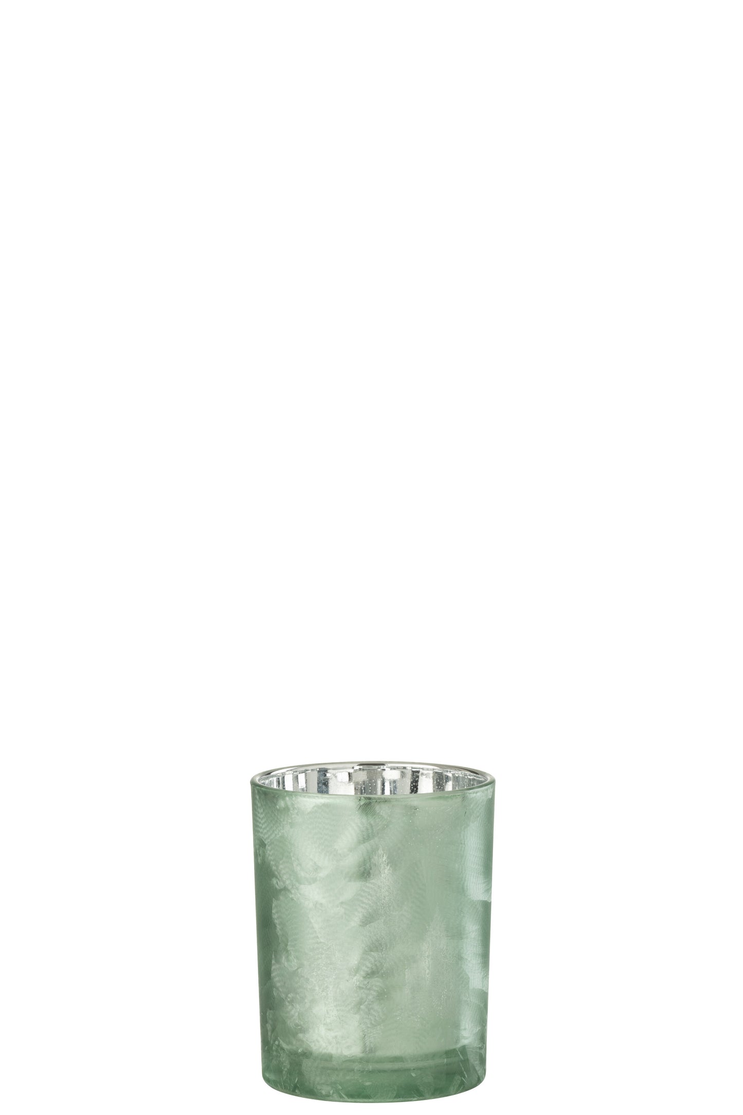 Windlicht Boom Glas Groen/Zilver Small