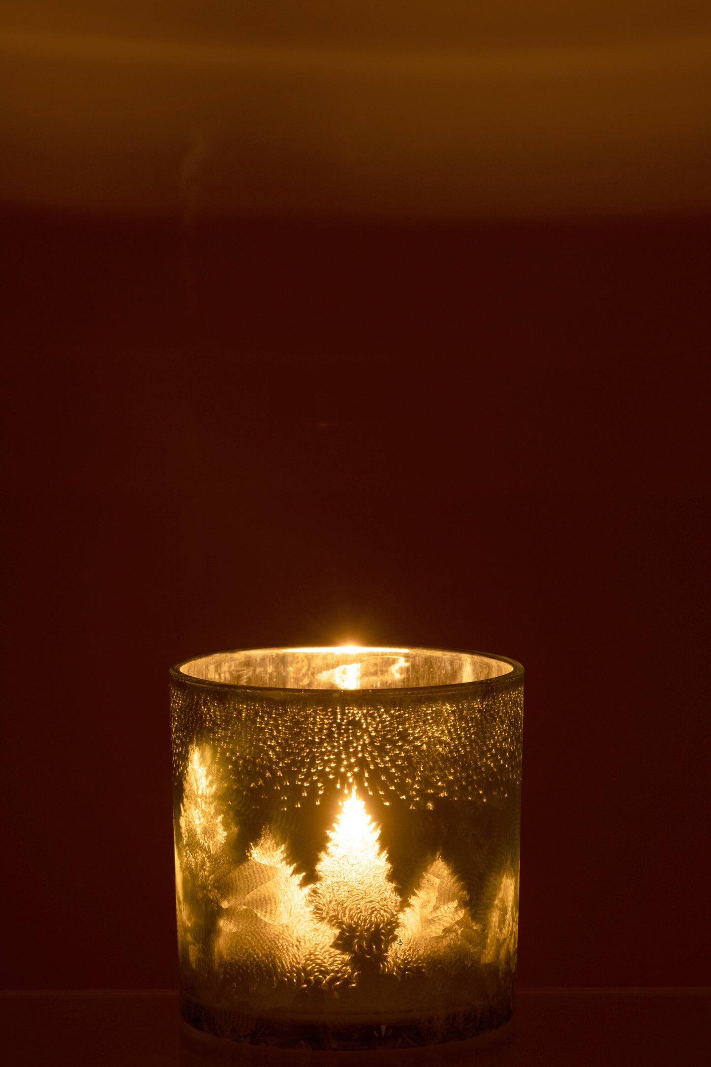 Windlicht Boom Glas Groen/Zilver Large