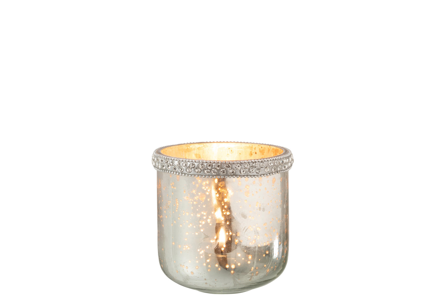 Windlicht Diamant Glas Zilver Small