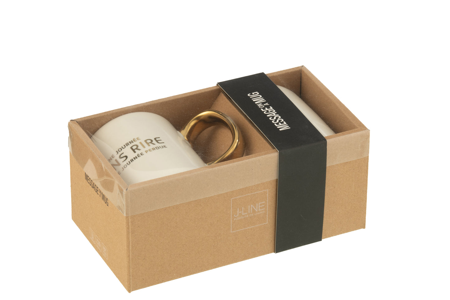 Tas Bericht Positif Porselein Wit / Goud Assortiment Van 2