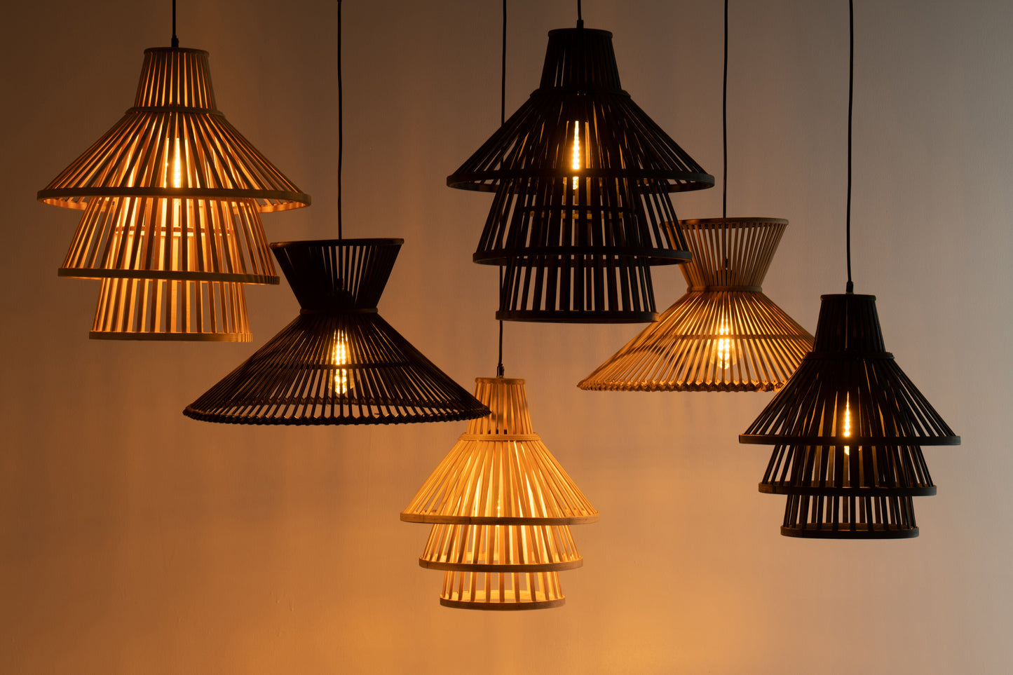 Hanglamp Lagen Bamboo Naturel Medium