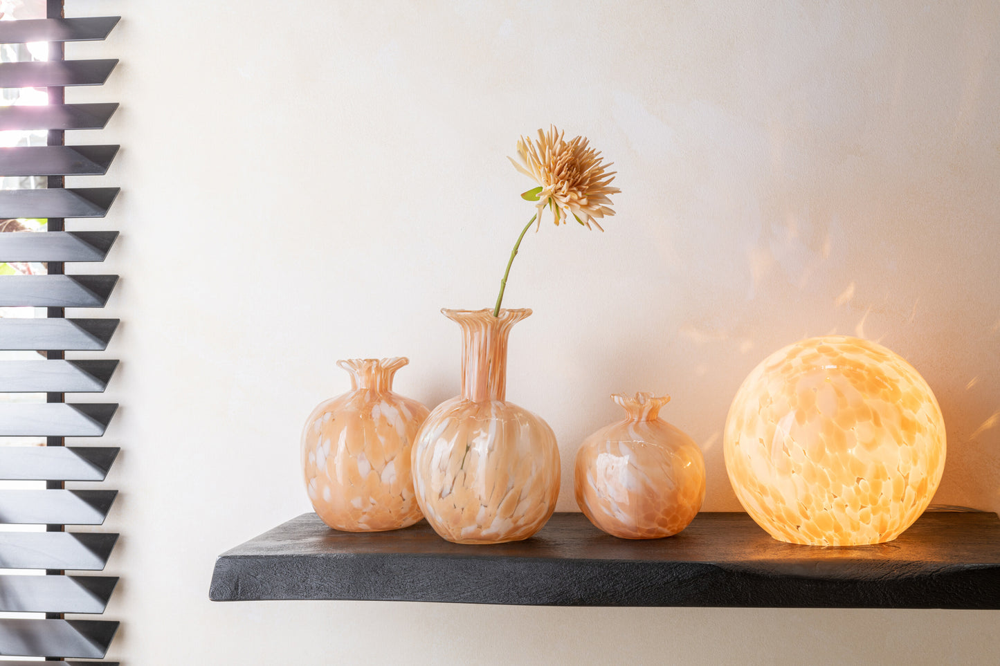 Lamp Melissa Rond Glas Beige Small