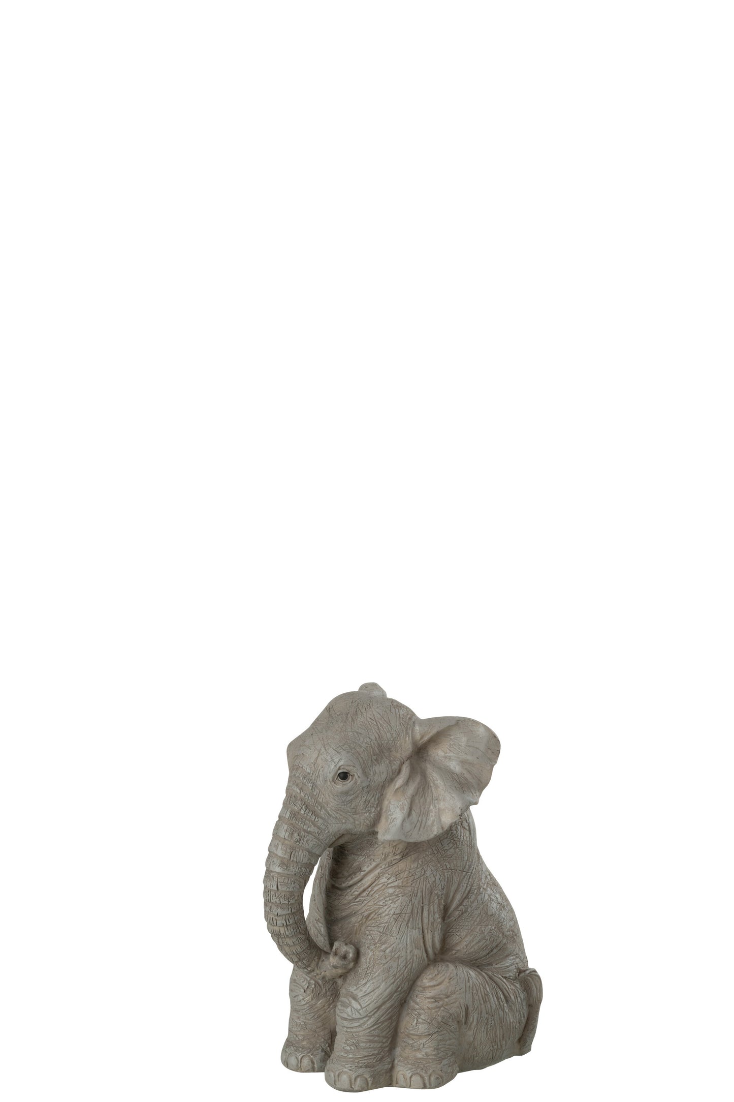 Olifant Zittend Poly Grijs Small
