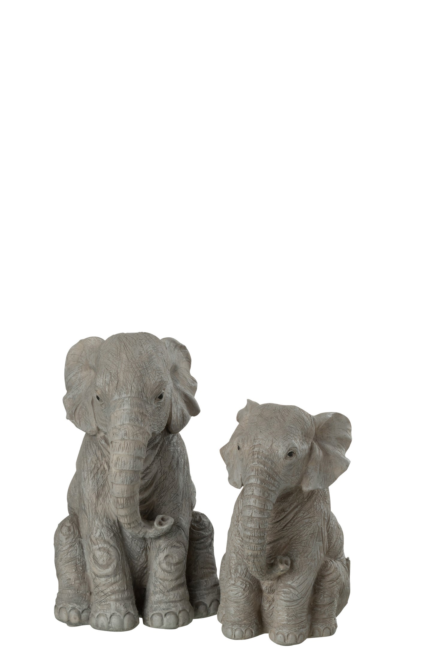 Olifant Zittend Poly Grijs Large