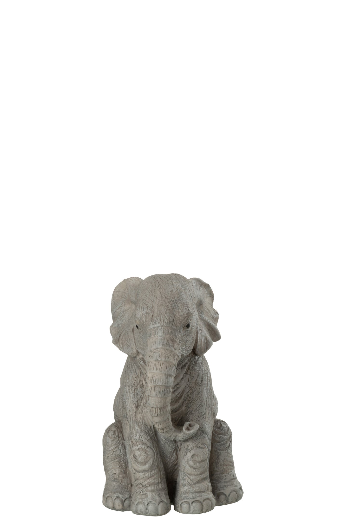 Olifant Zittend Poly Grijs Large
