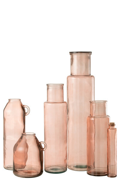 Vaas Cilinder Glas Licht Roze Large