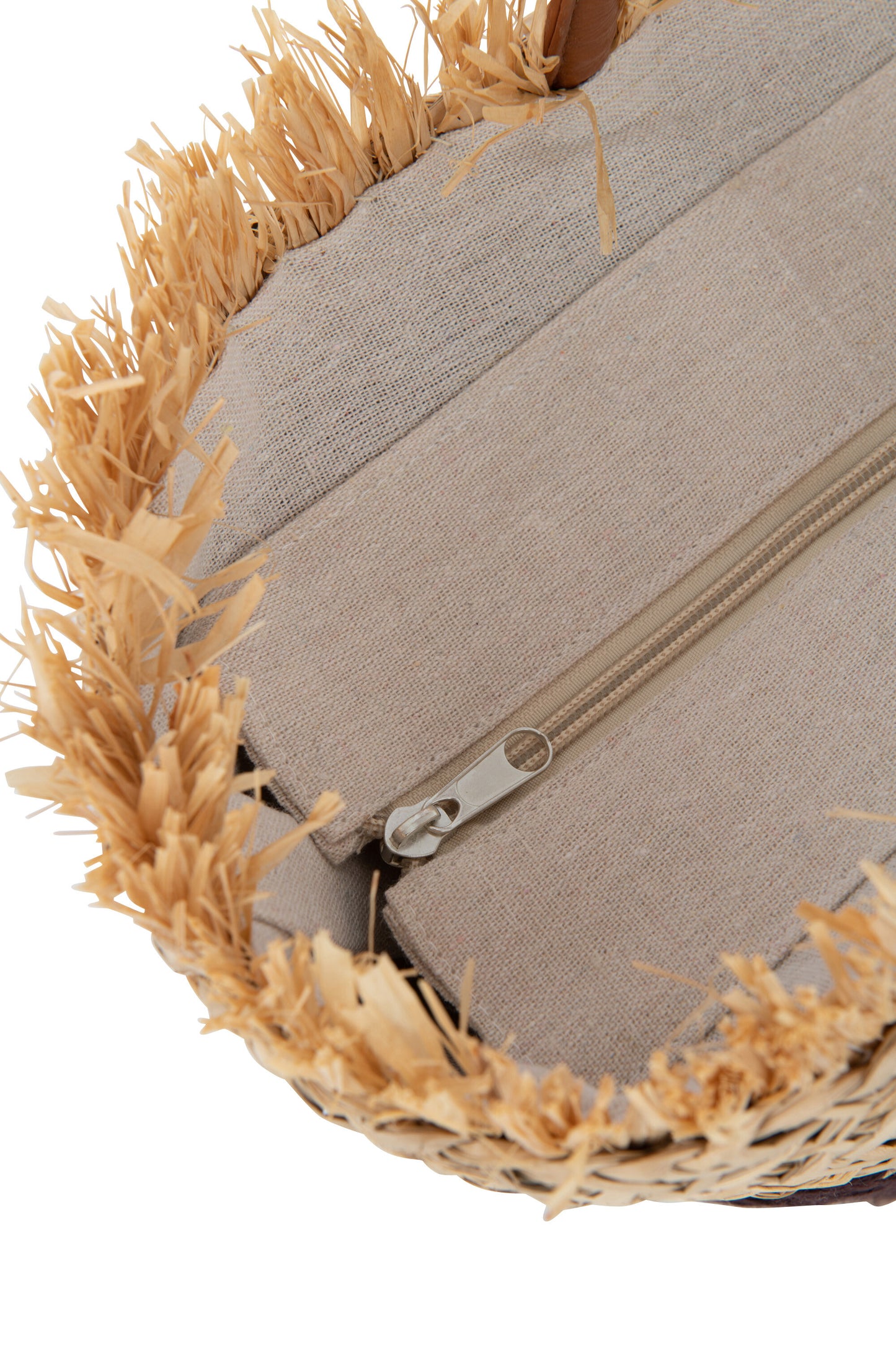 Strandtas Blad Jute Naturel/Wit