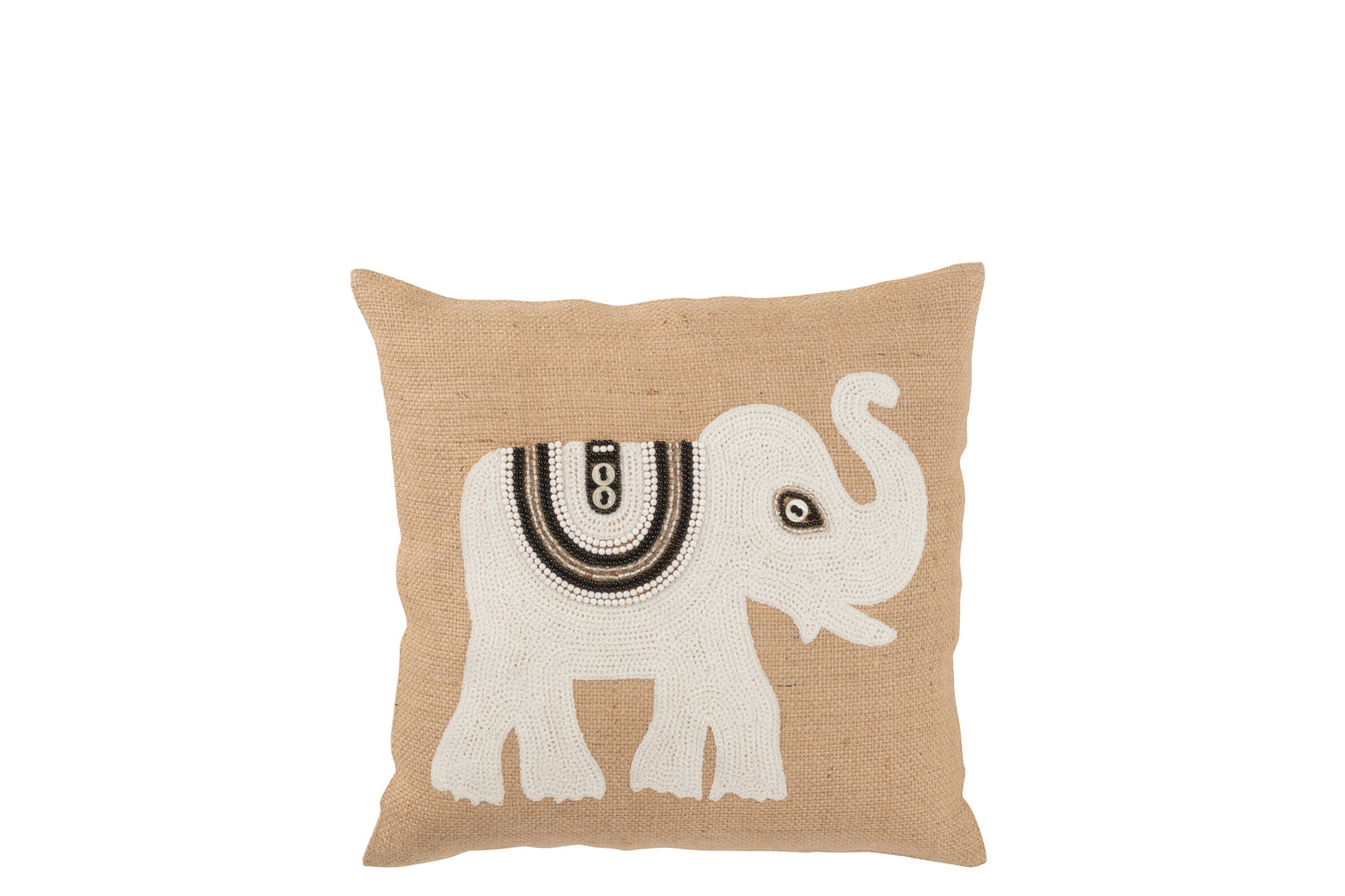 Kussen Olifant Textiel Naturel/Wit Small