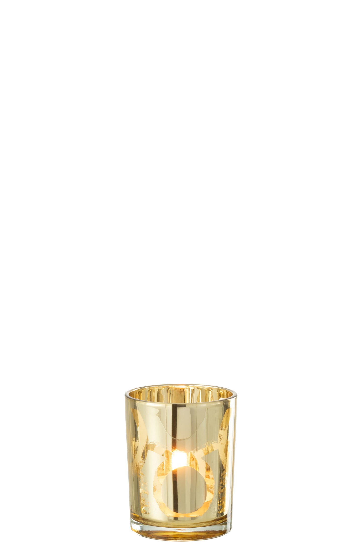 Windlicht Modern Cirkels Glas Goud Medium
