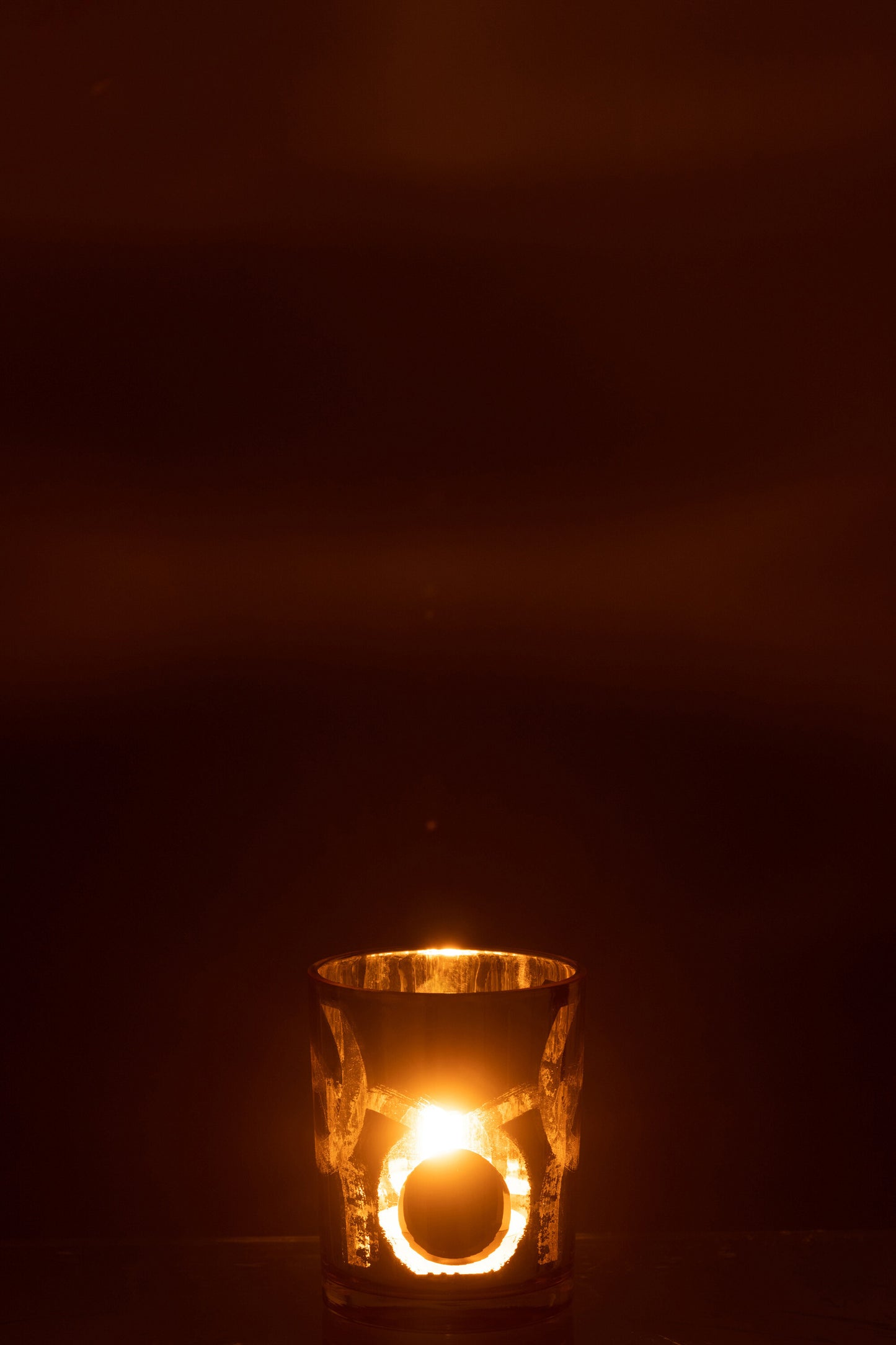 Windlicht Modern Cirkels Glas Goud Medium