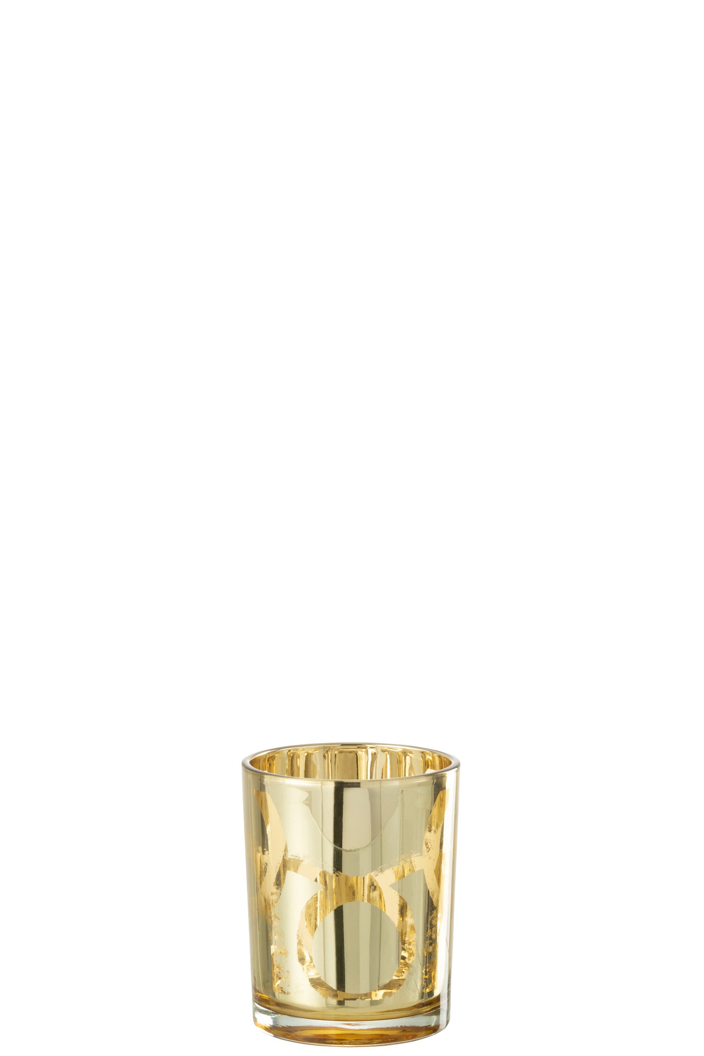 Windlicht Modern Cirkels Glas Goud Medium