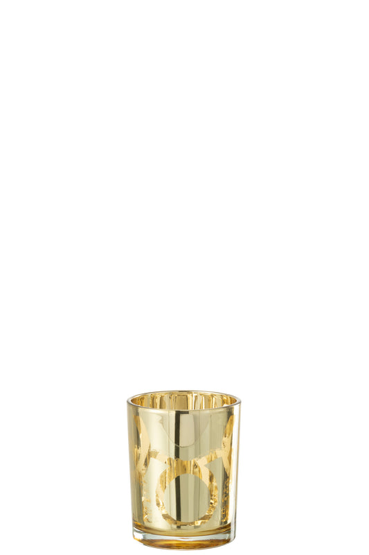 Windlicht Modern Cirkels Glas Goud Medium