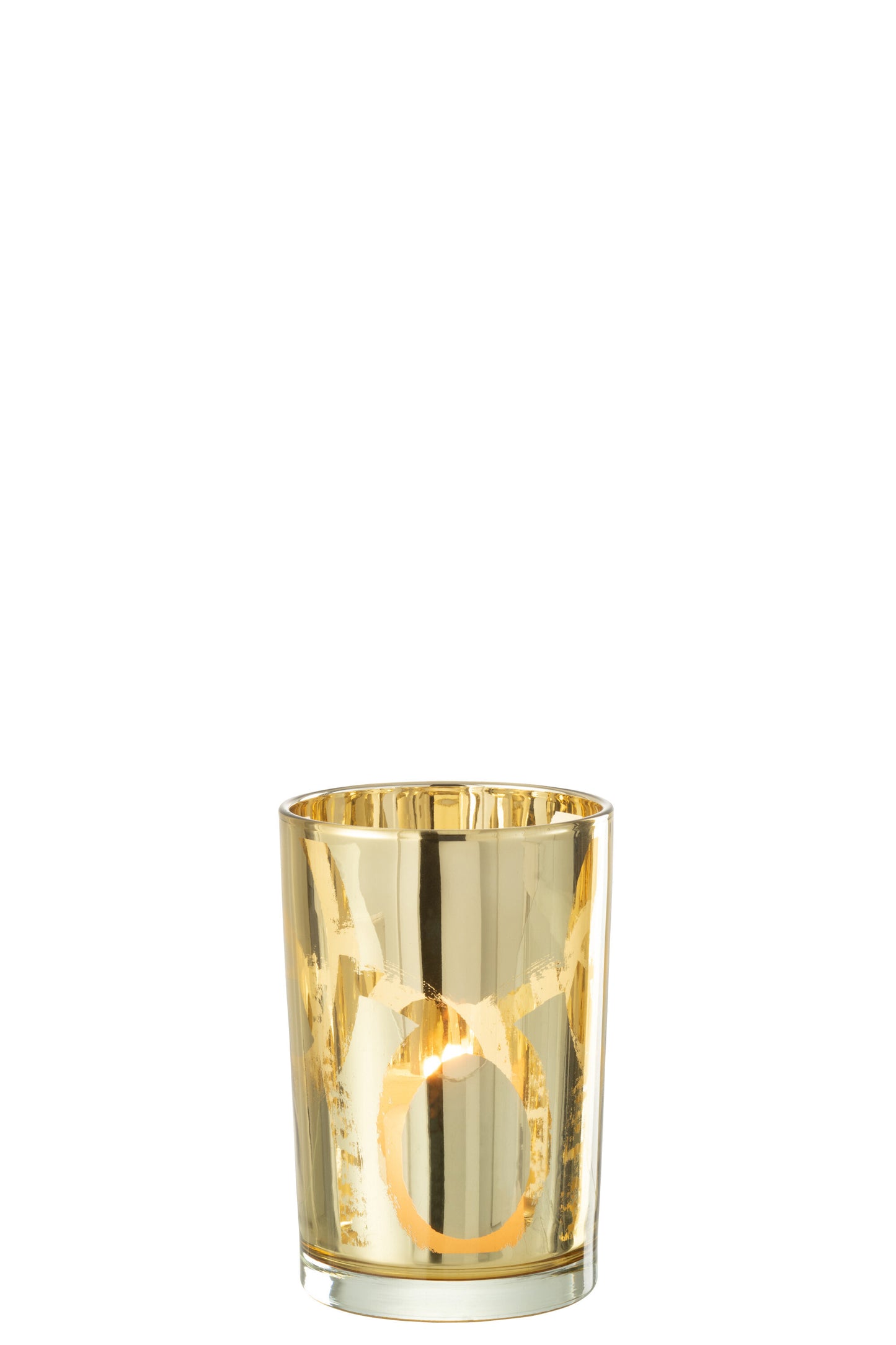 Windlicht Modern Cirkels Glas Goud Large