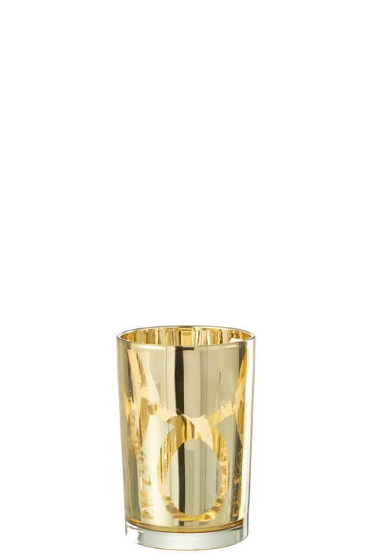 Windlicht Modern Cirkels Glas Goud Large
