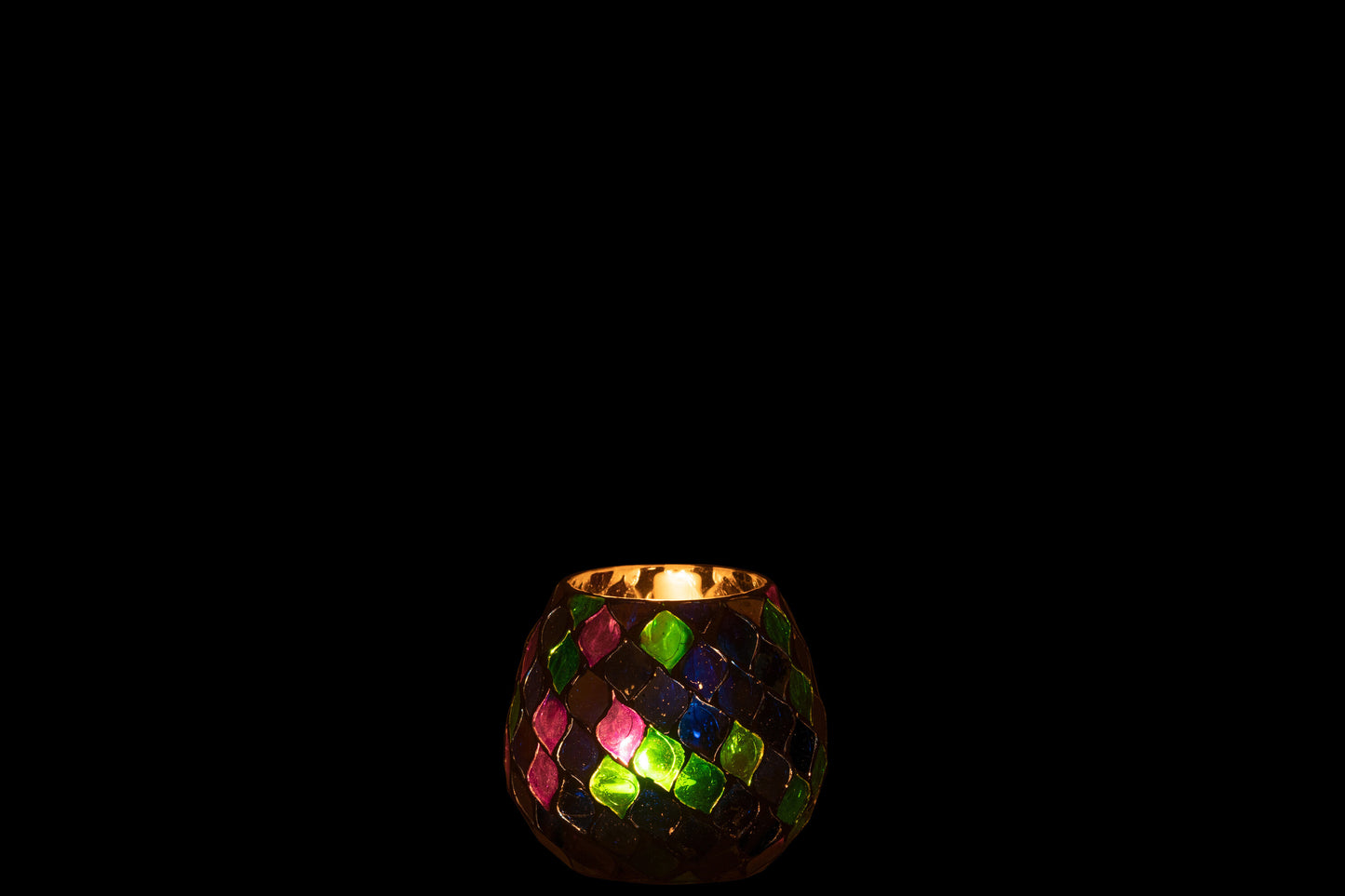 Windlicht Mozaiek Glas Paars Medium