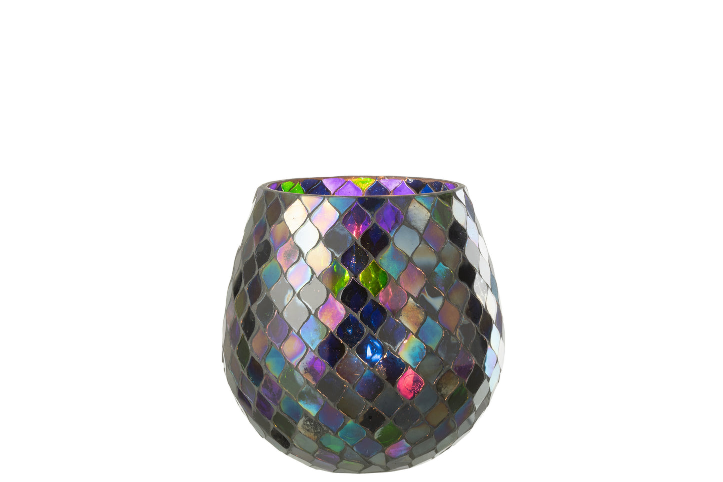 Windlicht Mozaiek Glas Paars Large