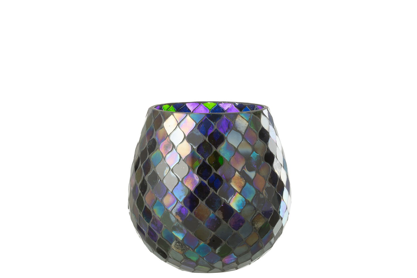 Windlicht Mozaiek Glas Paars Large