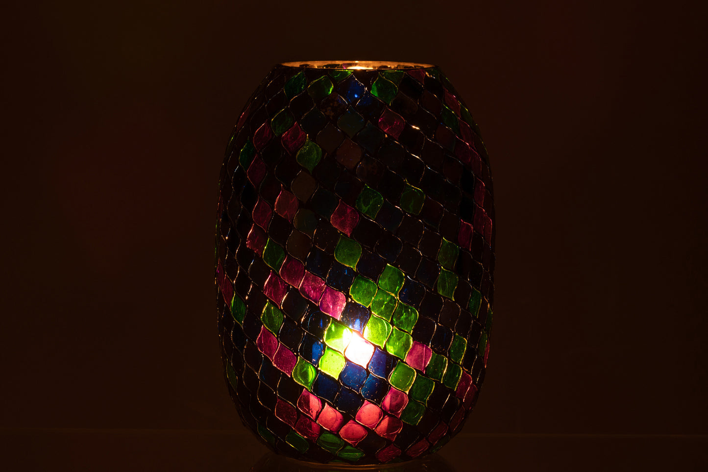 Windlicht Mozaiek Glas Paars Extra Large