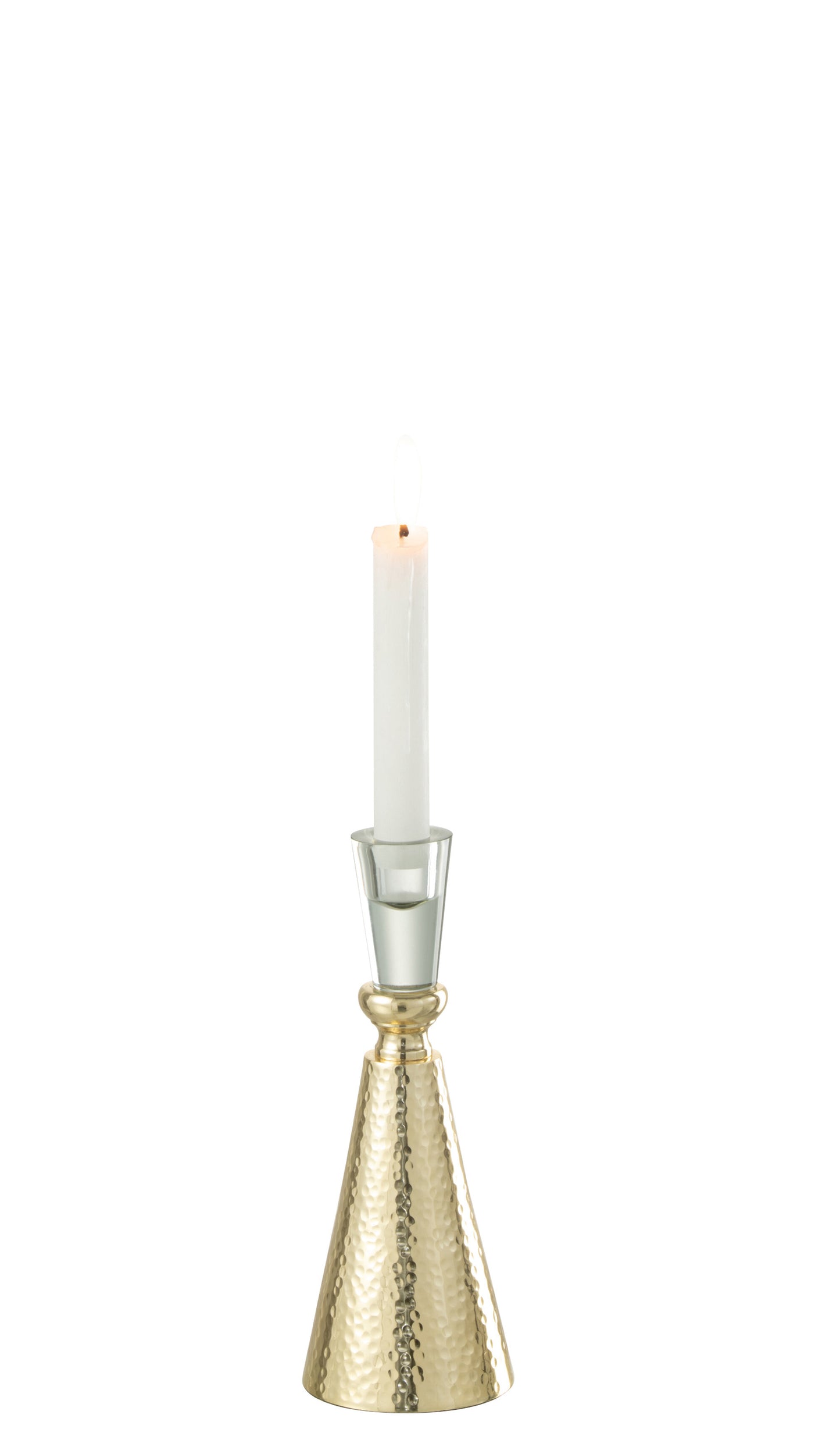 Kandelaar Tape Aluminium/Glas Goud/Transparant Small