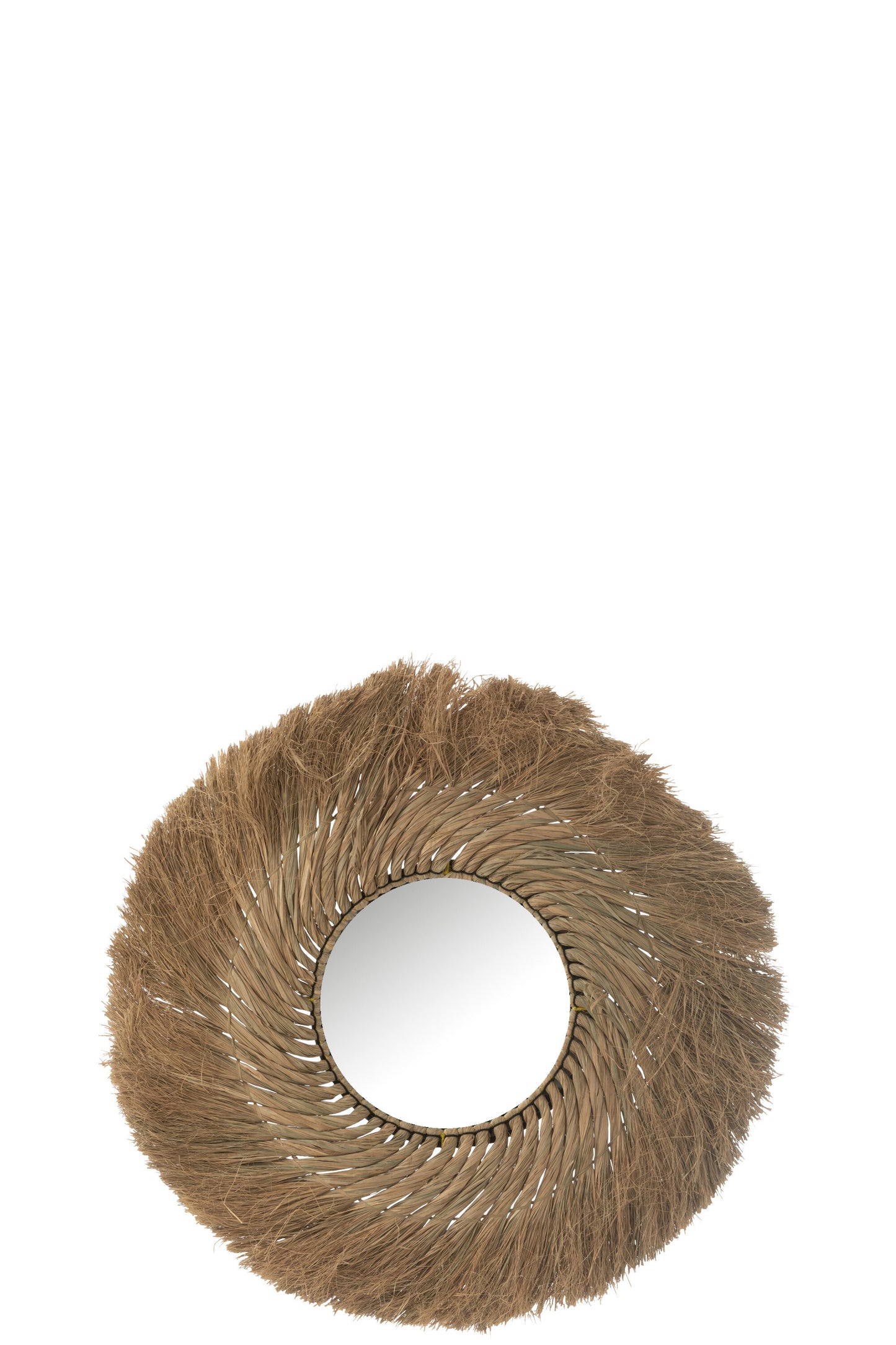 Spiegel Rond Gevlochten Gras Naturel Small