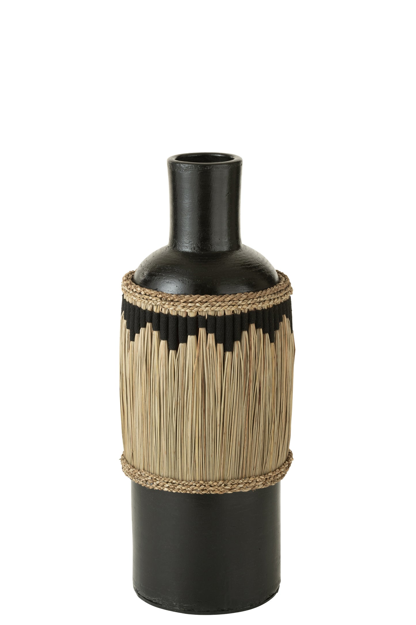 Vaas Motief Terracotta/Gras Zwart/Naturel