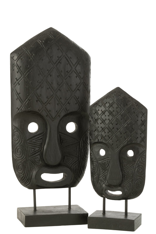 Masker Op Voet Albasiahout Zwart Large