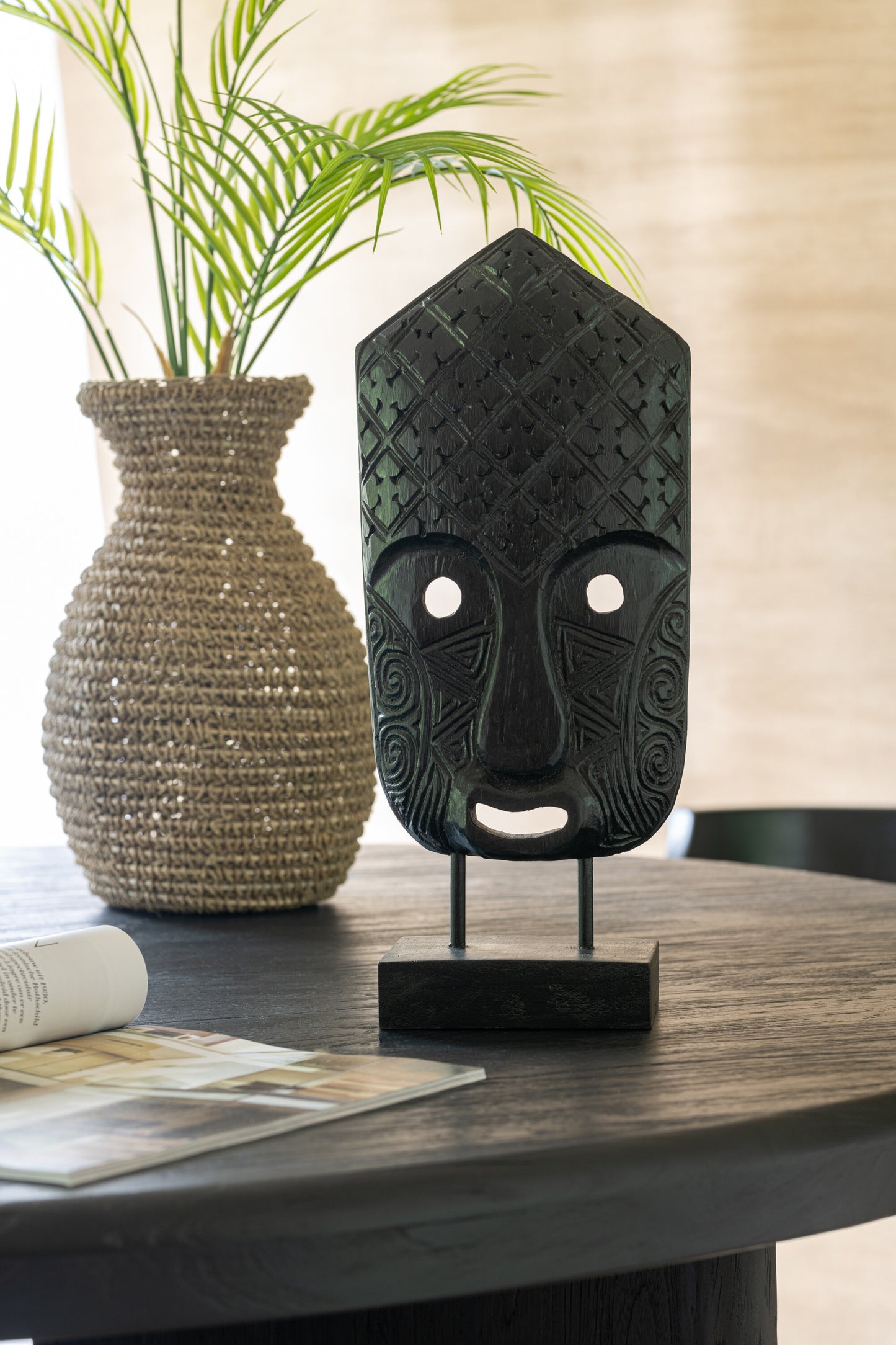 Masker Op Voet Albasiahout Zwart Large