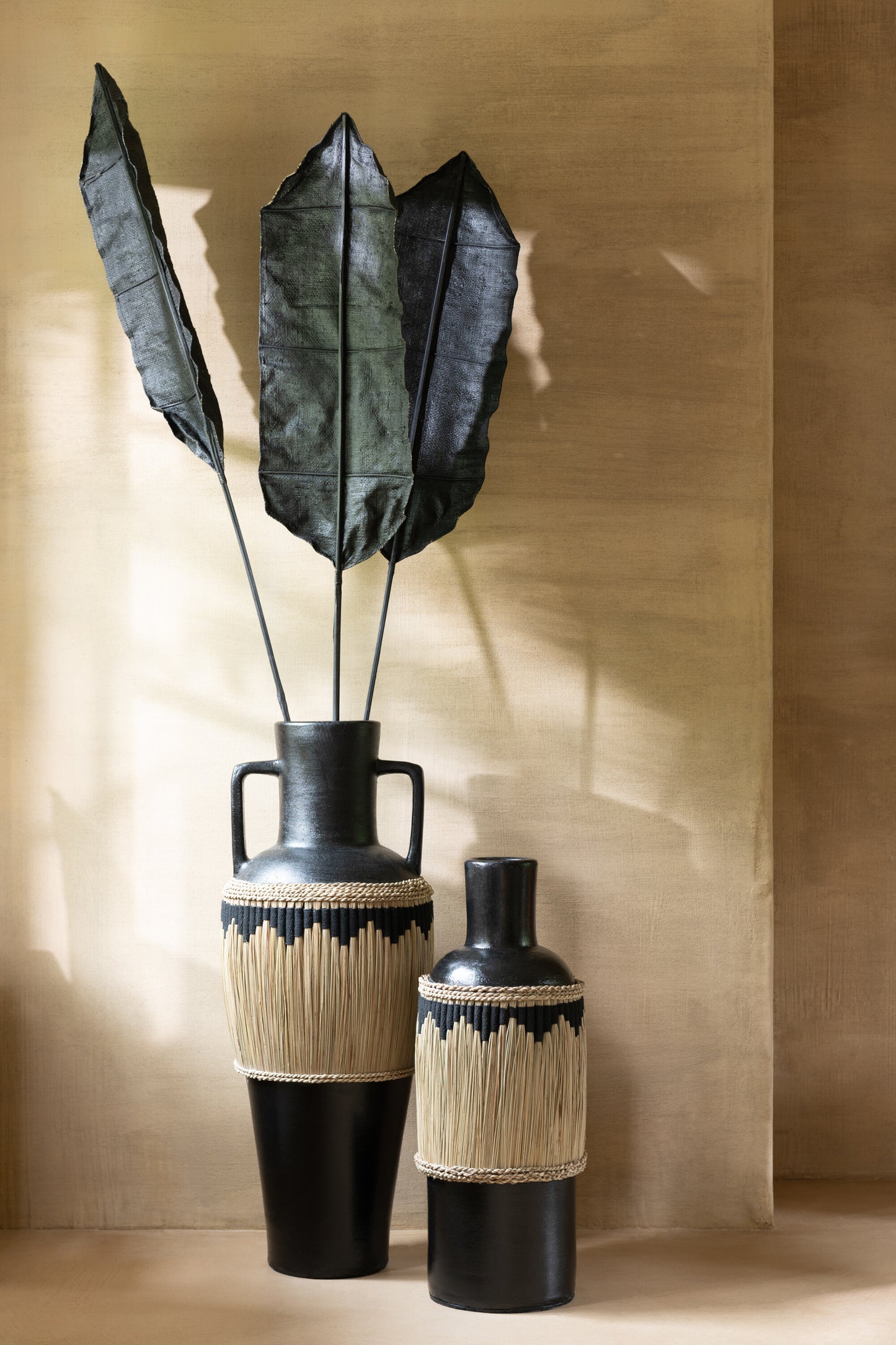 Blad Deco Palmboom Zwart