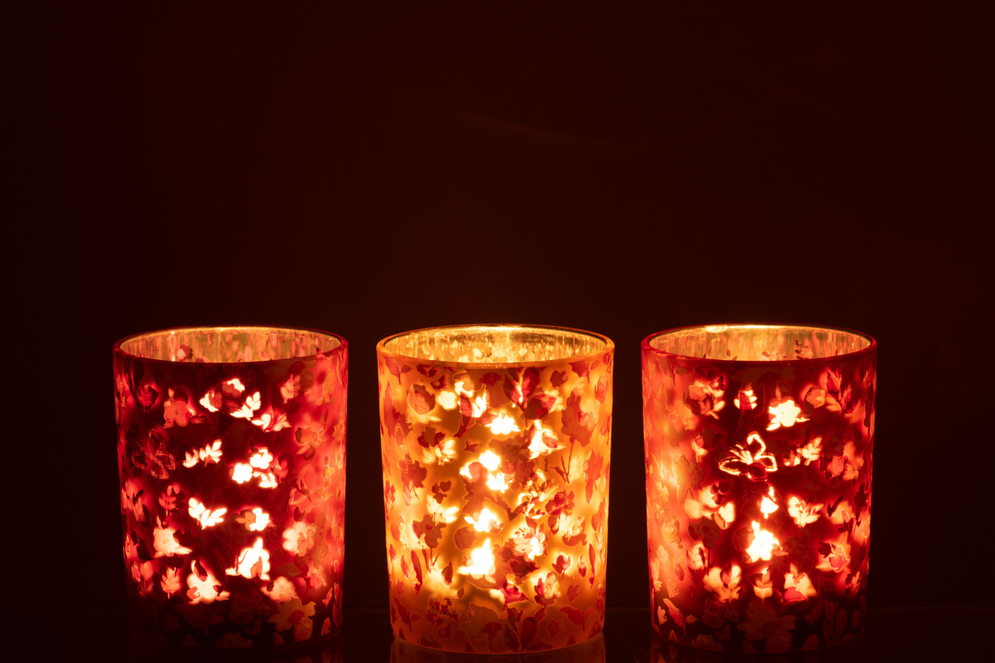 Windlicht Bloemen Glas Small