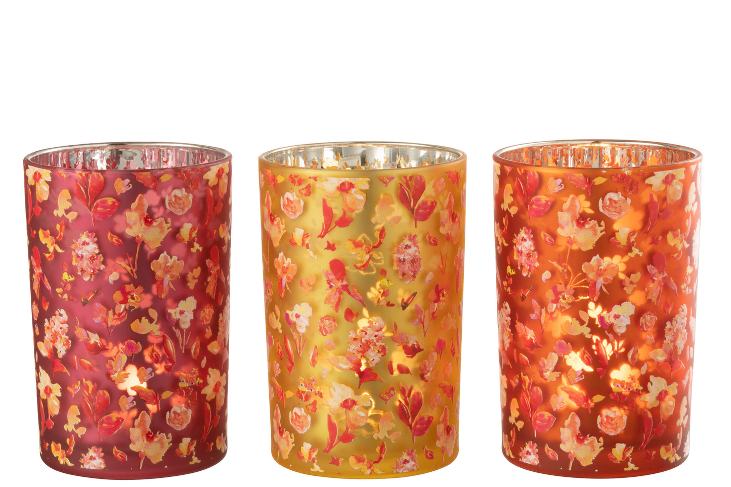 Windlicht Bloemen Glas Medium