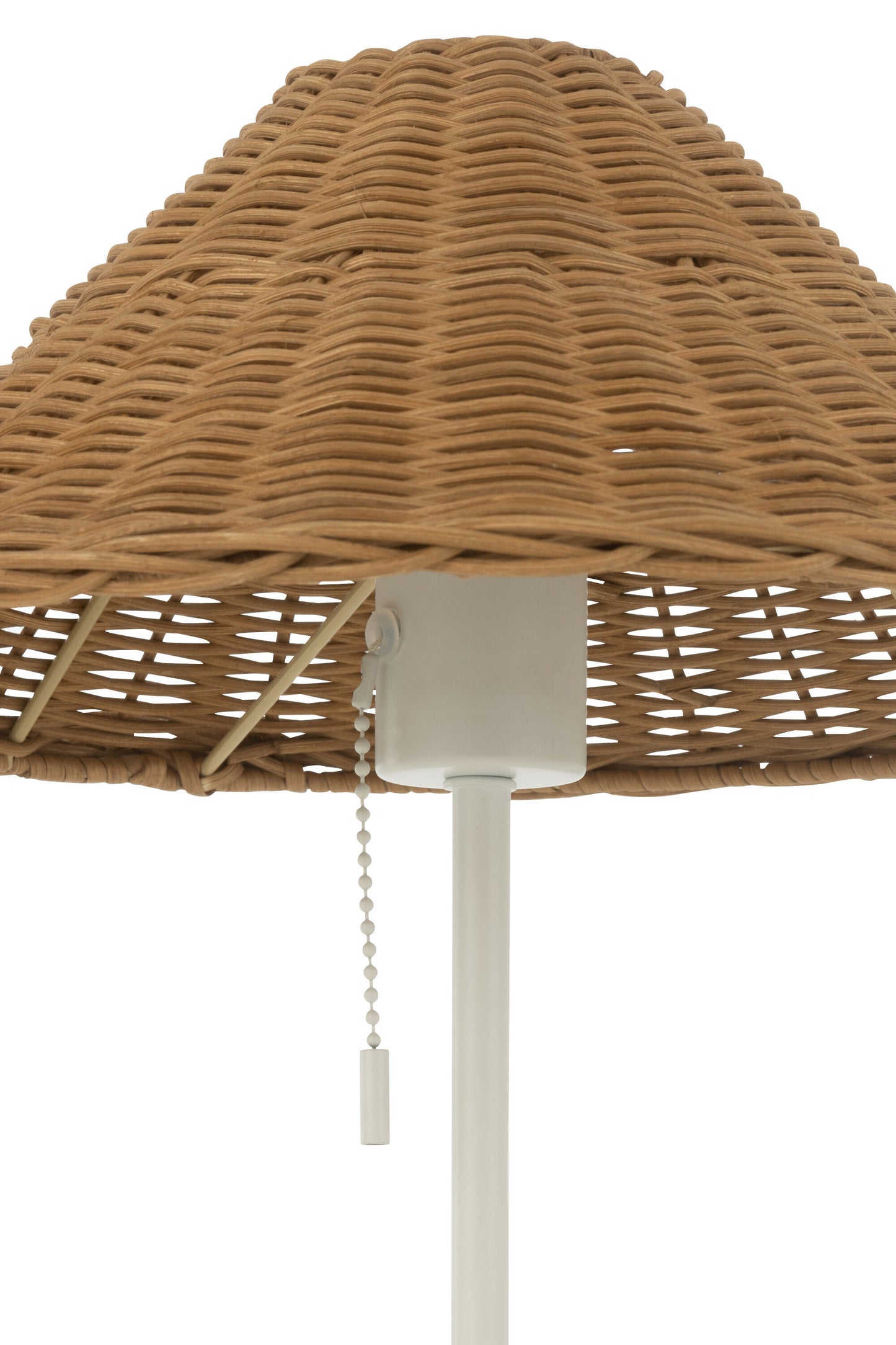Tafellamp Metaal/Rattan Wit/Naturel