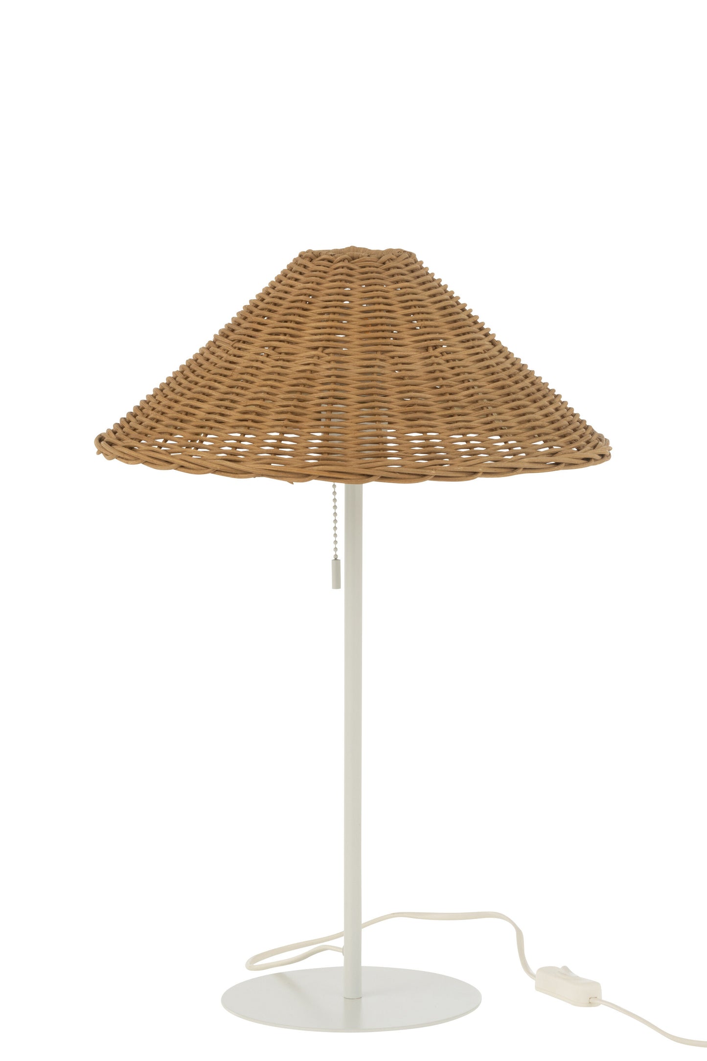 Tafellamp Metaal/Rattan Wit/Naturel