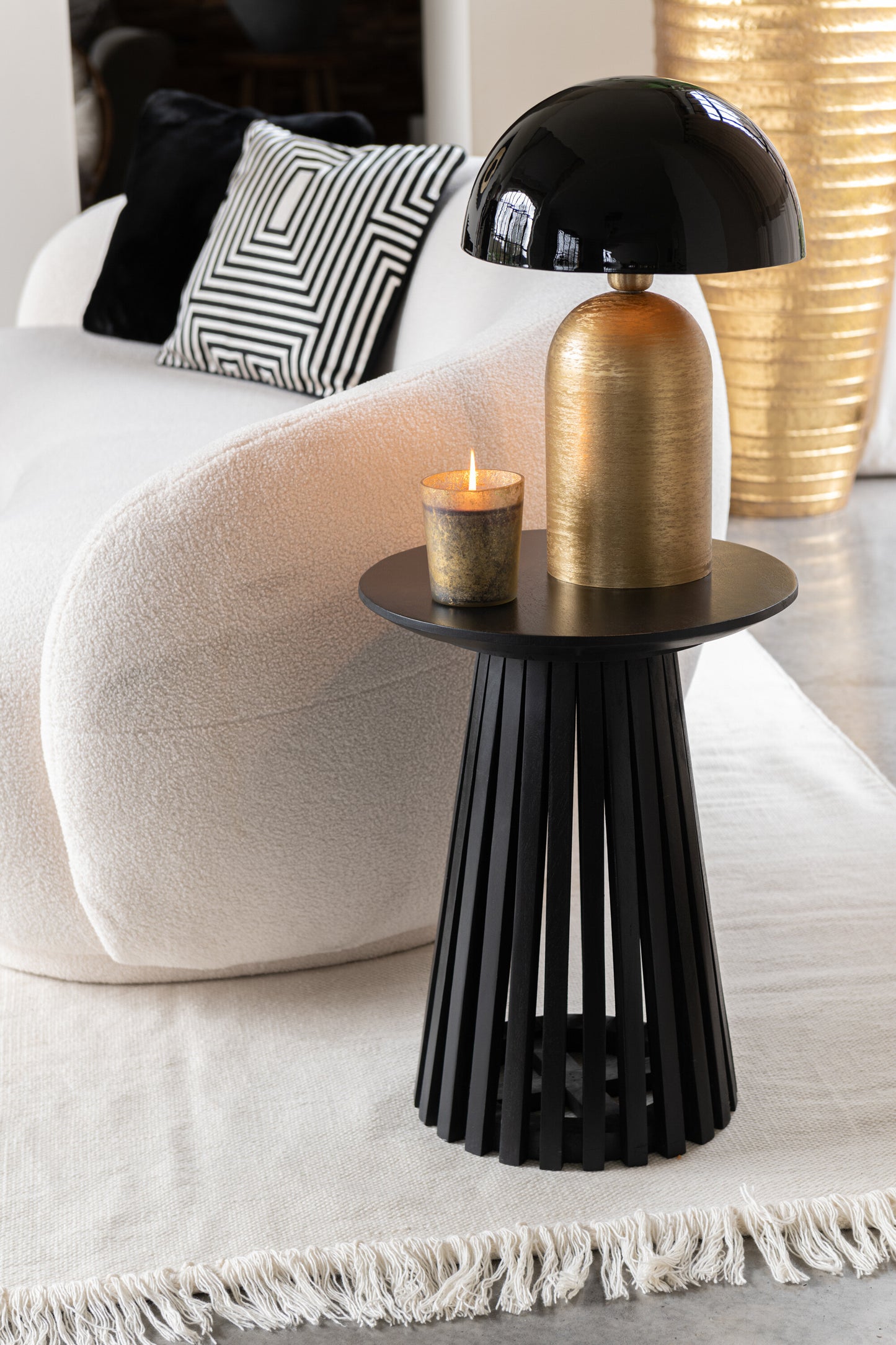 Lamp Mush Metaal Goud/Zwart