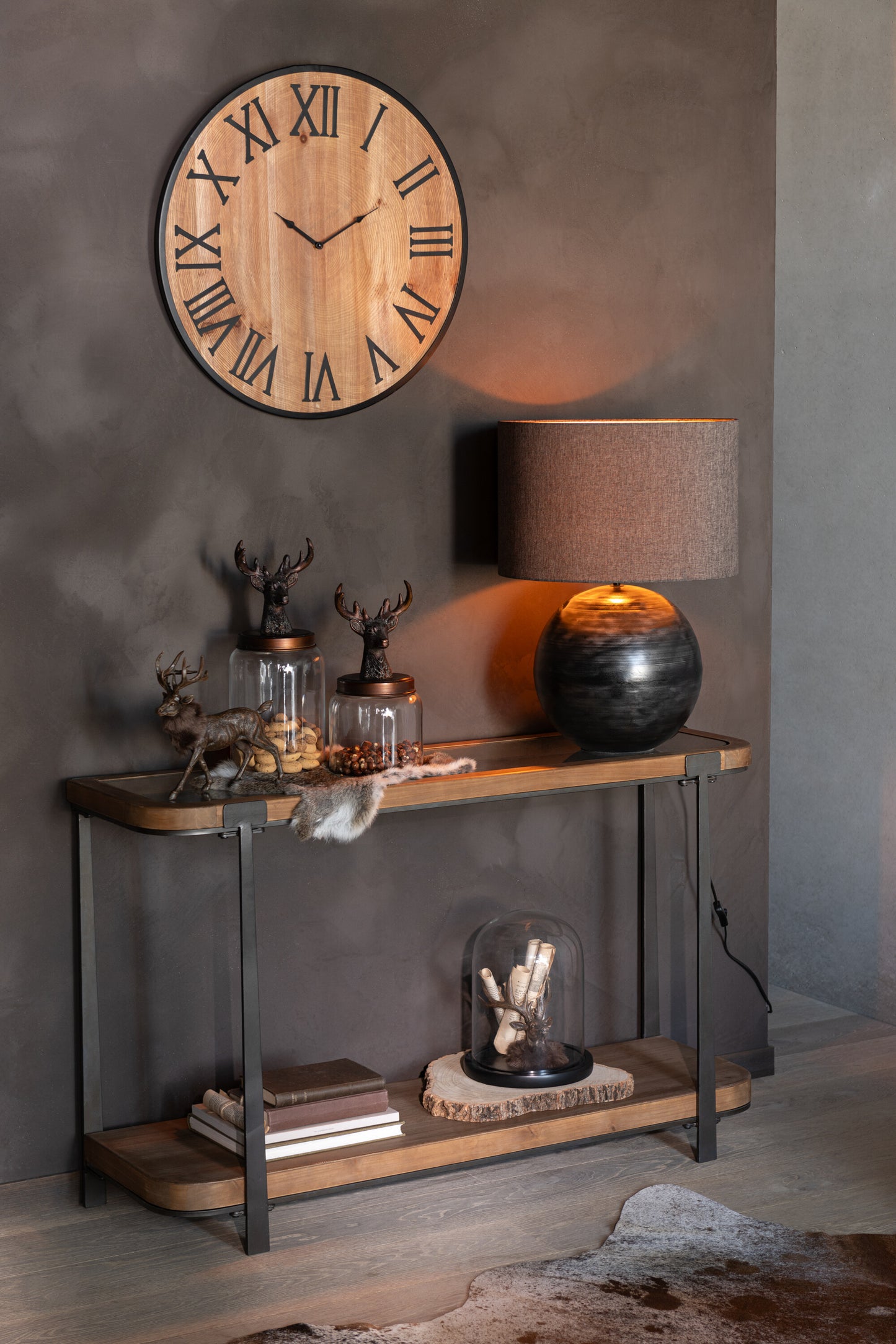 Lamp + Kap Schaal Metaal Zwart Small