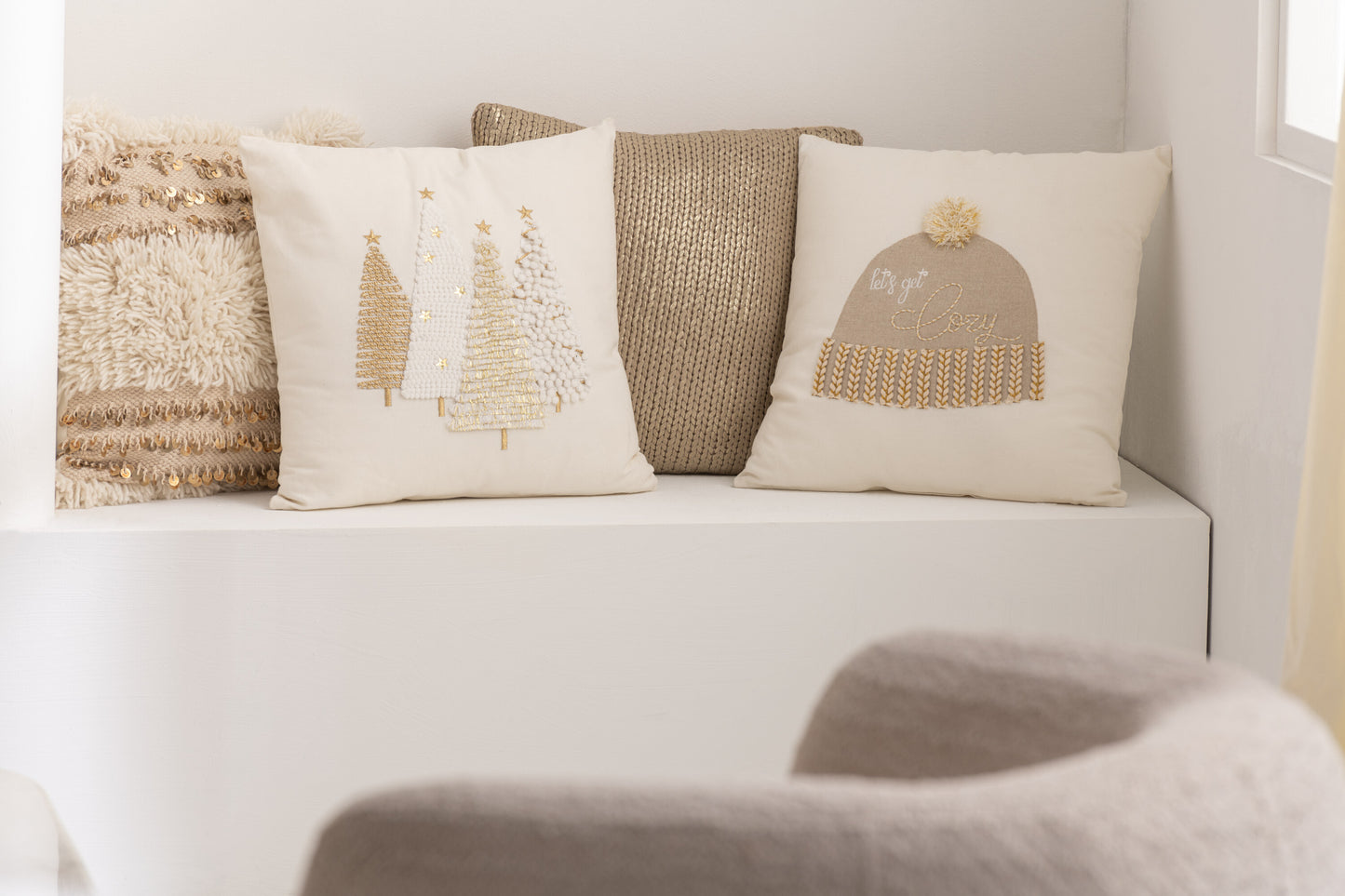 Kussen Muts Let's Get Cozy Katoen Wit/Beige