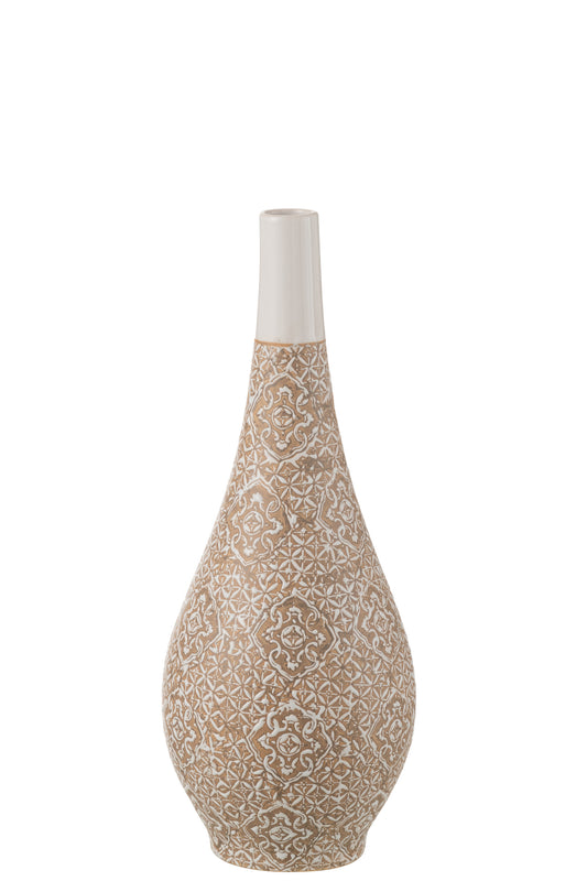 Vaas Wabi Peer Porselein Beige/Wit
