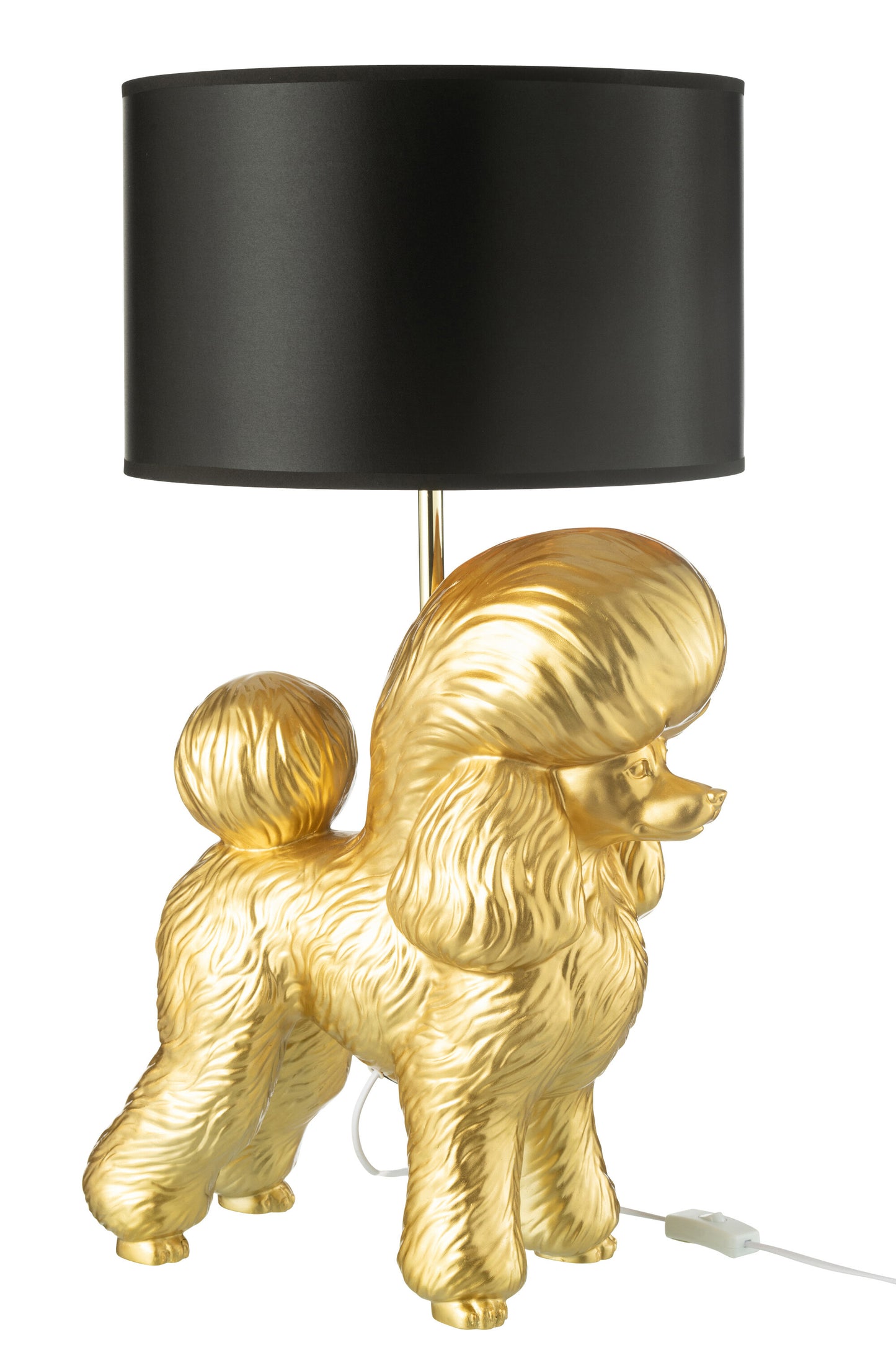 Lamp Hond Poodle Resine Goud