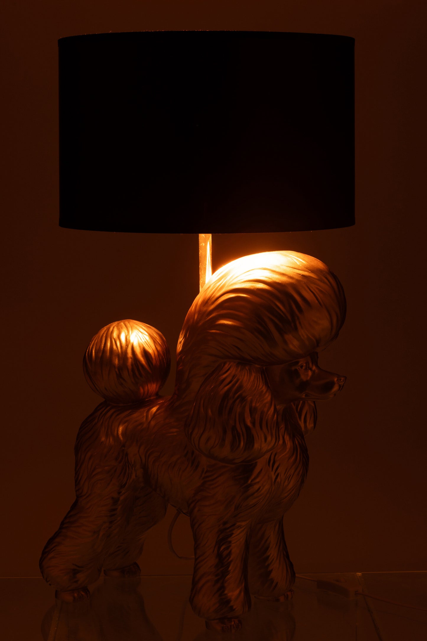 Lamp Hond Poodle Resine Goud